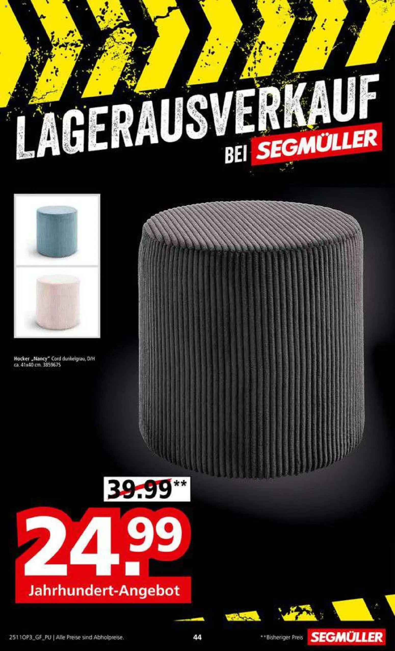 Segmüller Lagerausverkauf bei Segmüller – gültig ab 22.11.2025 | Seite: 44 | Produkte: Hocker