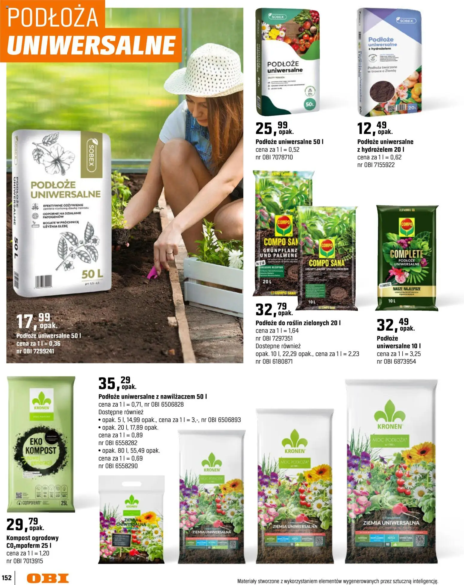 OBI gazetka - Ogród od 11.03.2026 | Strona: 152 | Produkty: Ziemia uniwersalna, Ziemia