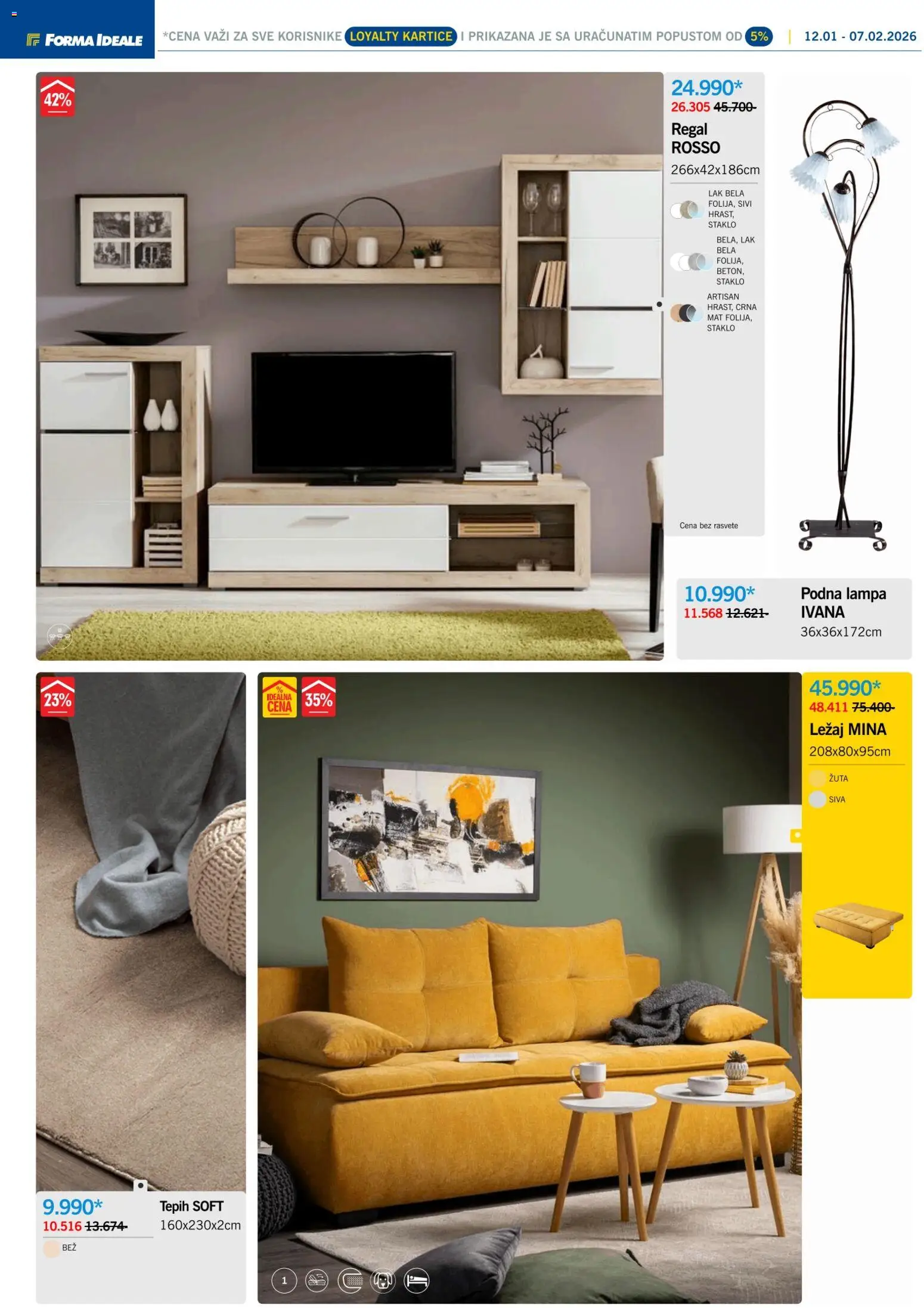 Forma Ideale katalog - važi od 12.01.2026 | Strana: 4 | Proizvode: Tepih, Lampa, Podna lampa