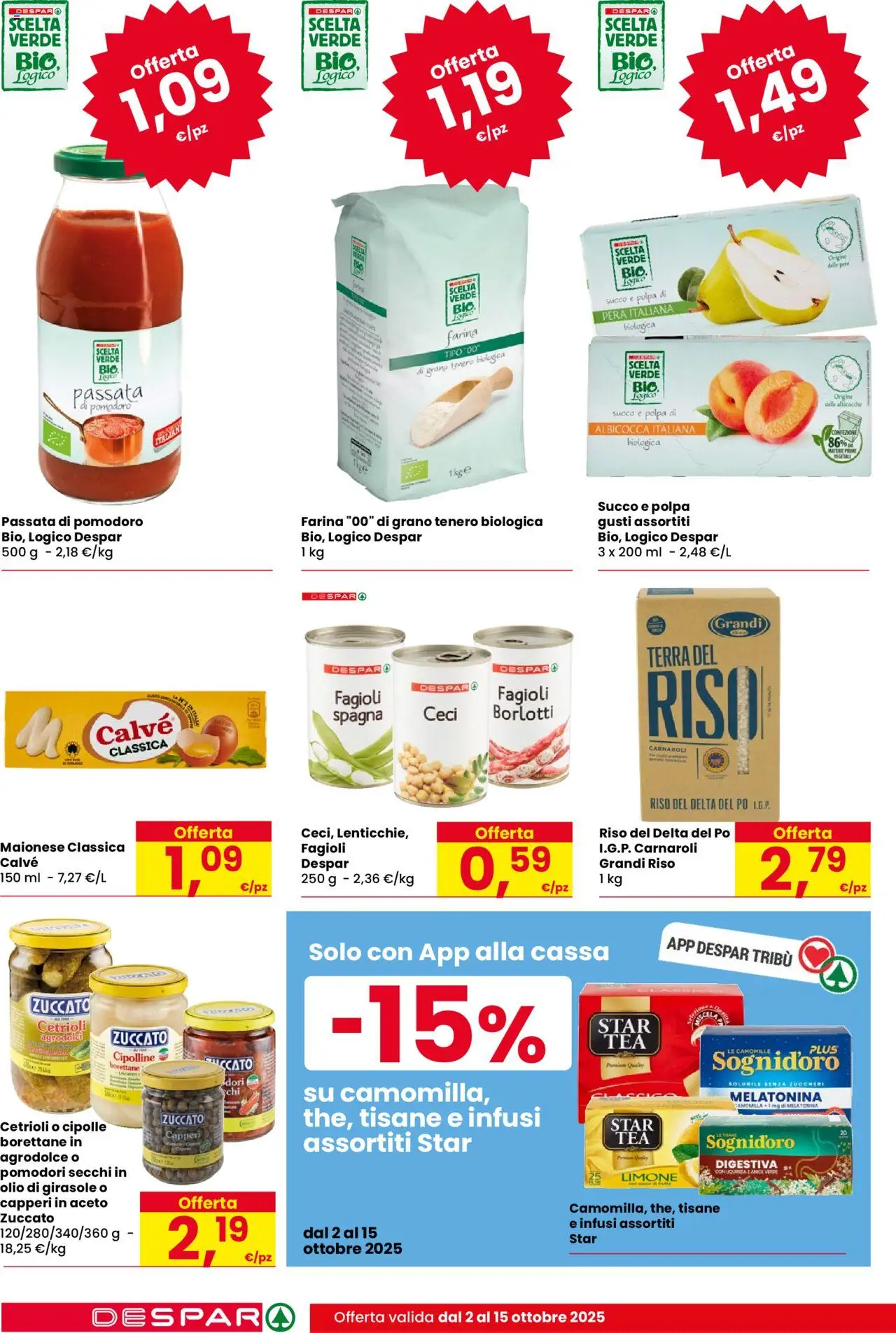 Volantino Despar del 02.10.2025 | Pagina: 16 | Prodotti: Succo, Pomodoro, Limone, Albicocche