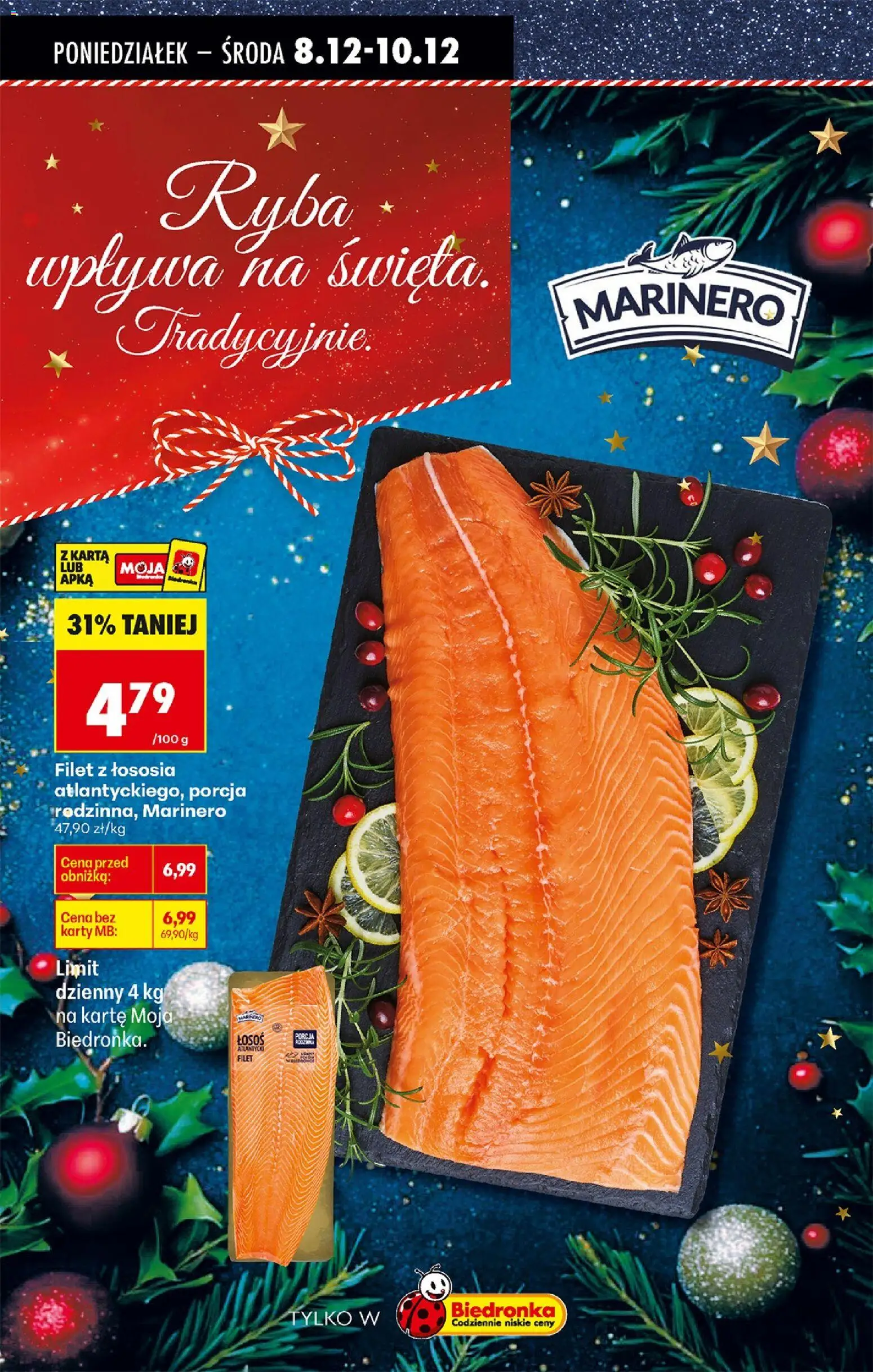 Biedronka gazetka od 08.12.2025 | Strona: 87 | Produkty: Karta, Łosoś atlantycki, Łosoś, Ryba