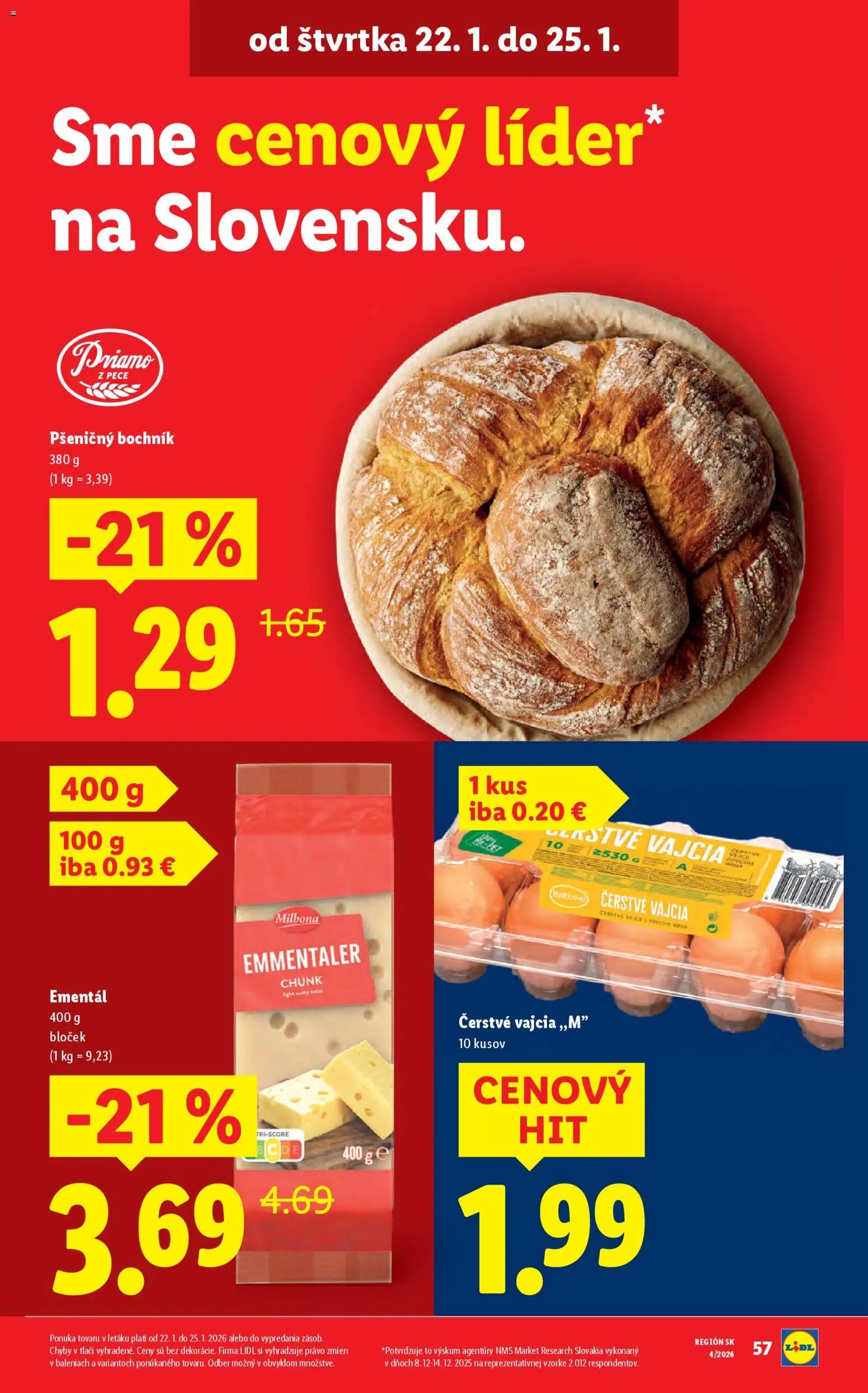 Nové Lidl akcie – leták je platný od 22.01.2026 | Strana: 3 | Produkty: Vajcia