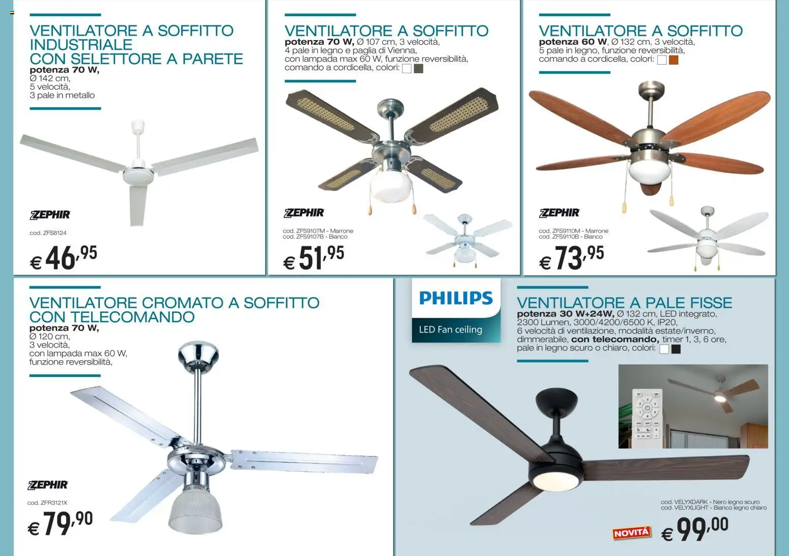 Volantino Brico OK del 05.03.2026 | Pagina: 5 | Prodotti: Ventilatore, Telecomando, Fan, Lampada