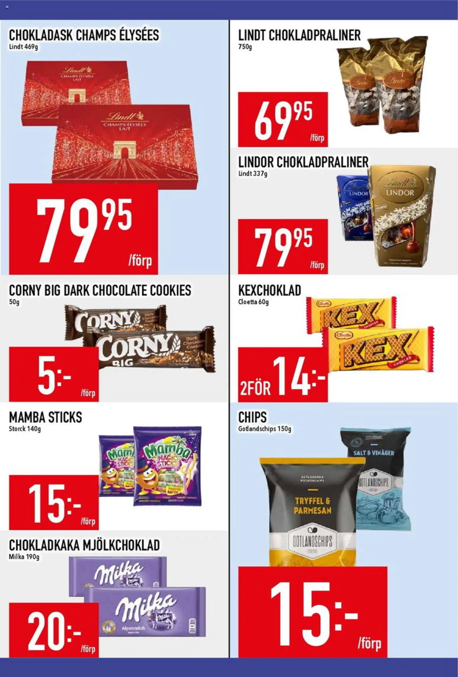 Matdax reklamblad aktuell från 13.04.2026 | Sida: 13 | Produkter: Salt, Chokladkaka, Chips, Choklad