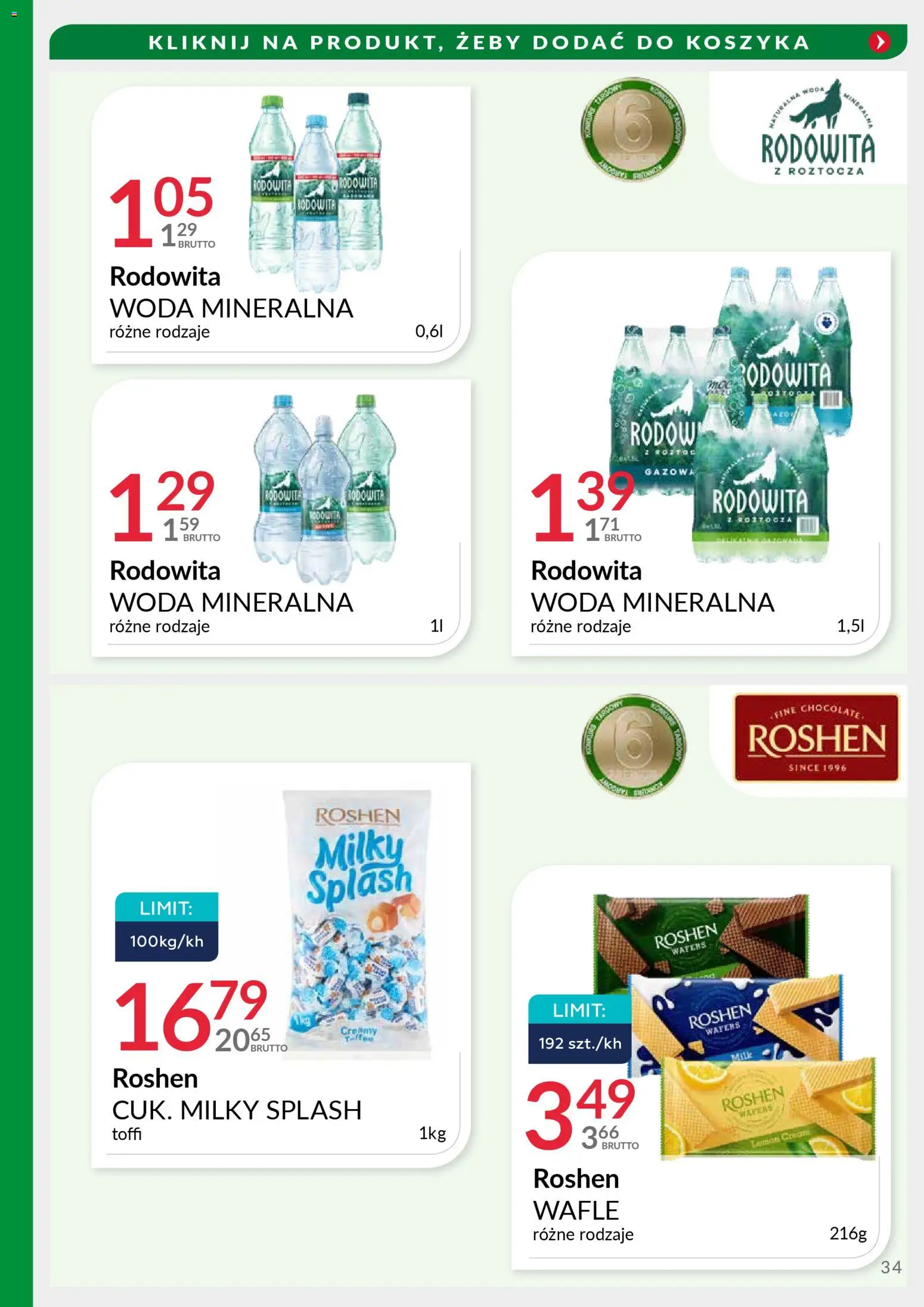 Eurocash Gazetka - Targi Jesień od 17.11.2025 | Strona: 34 | Produkty: Wafle, Woda