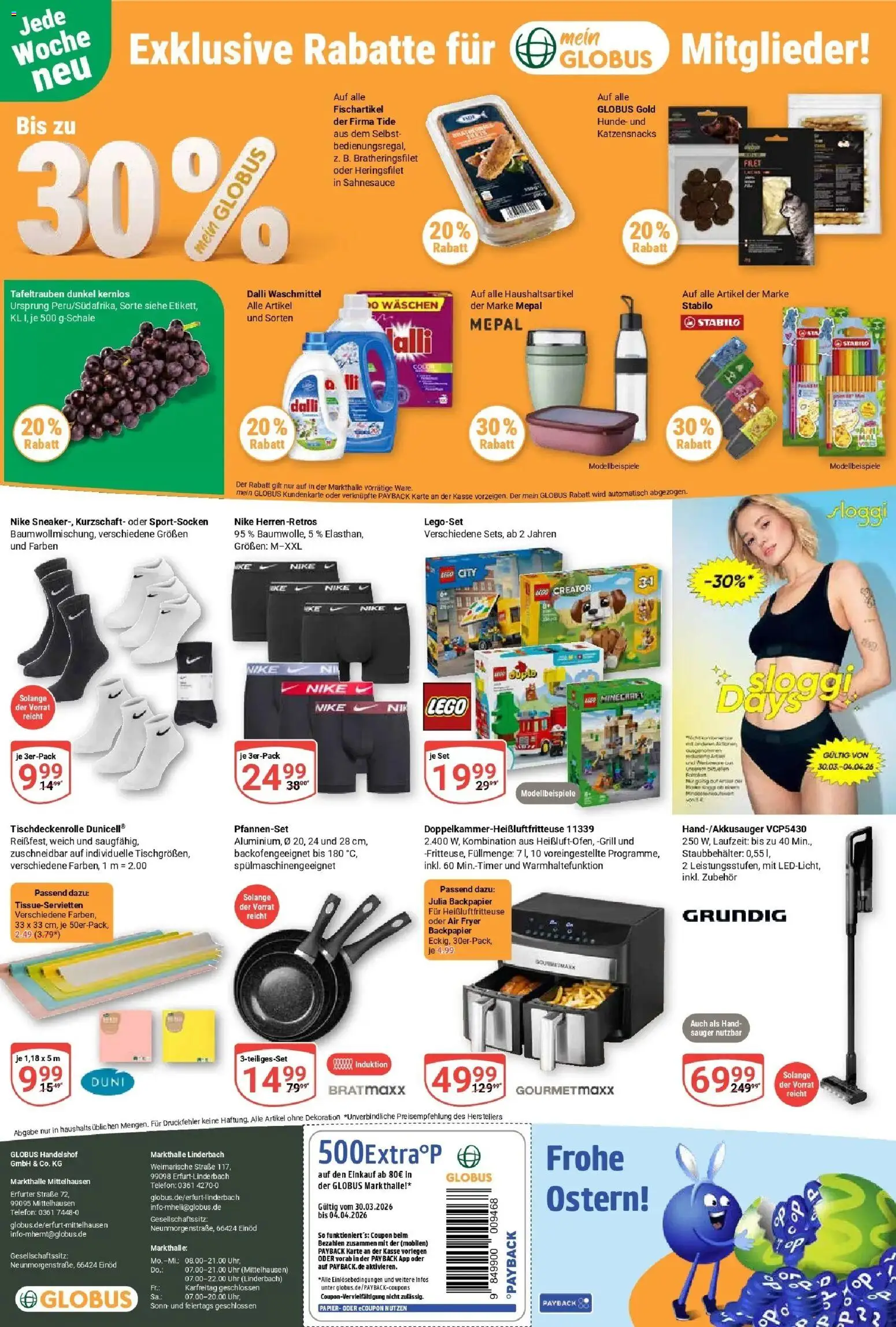 Globus prospekt Erfurt-Linderbach	 – gültig ab 30.03.2026 | Seite: 37 | Produkte: Grill, Waschmittel, Heißluftfritteuse, Telefon
