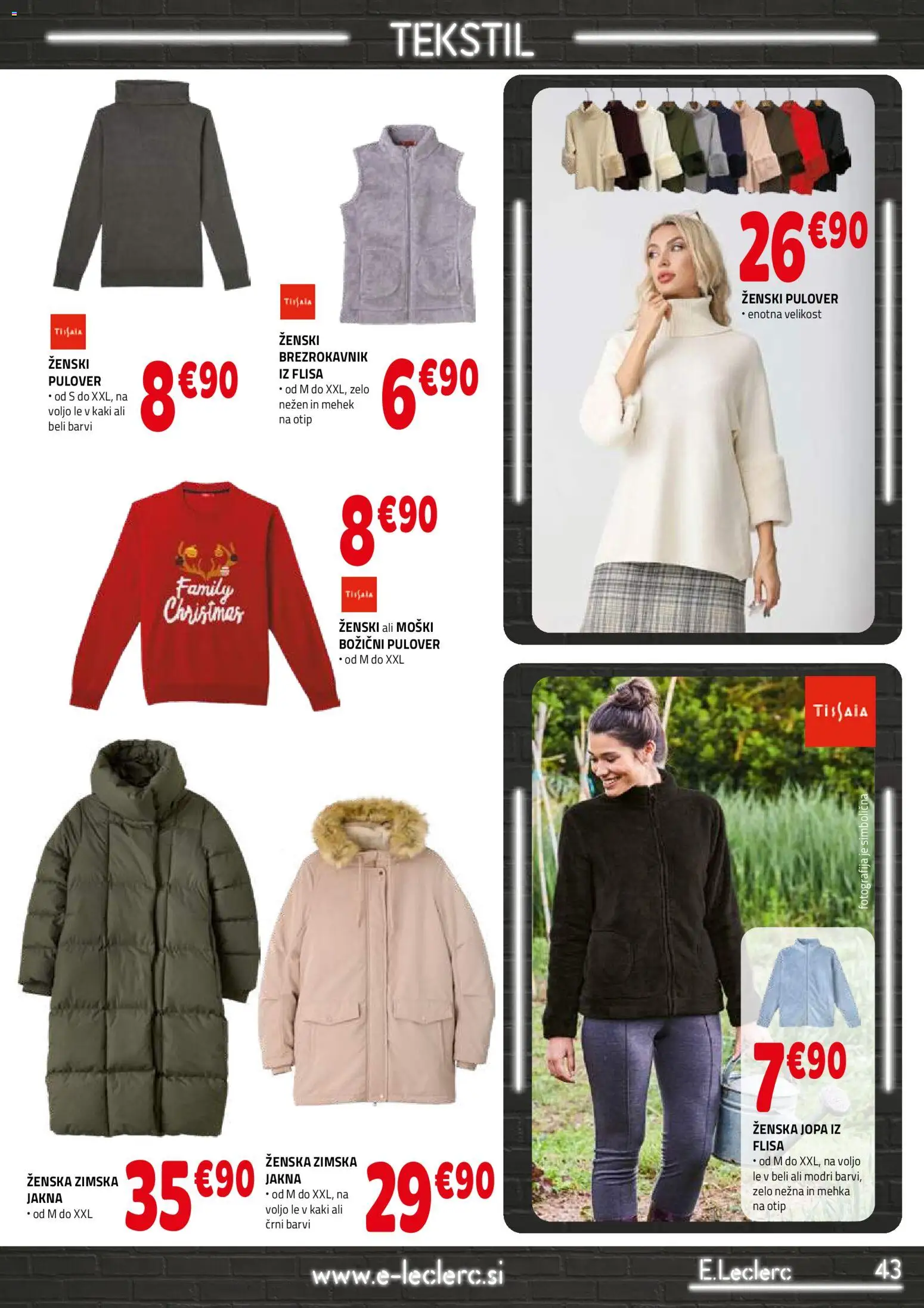 Novi E.leclerc katalog ponudbe – veljaven od 12.11.2025 | Stran: 43 | Izdelki: Kaki, Pulover, Brezrokavnik, Jakna