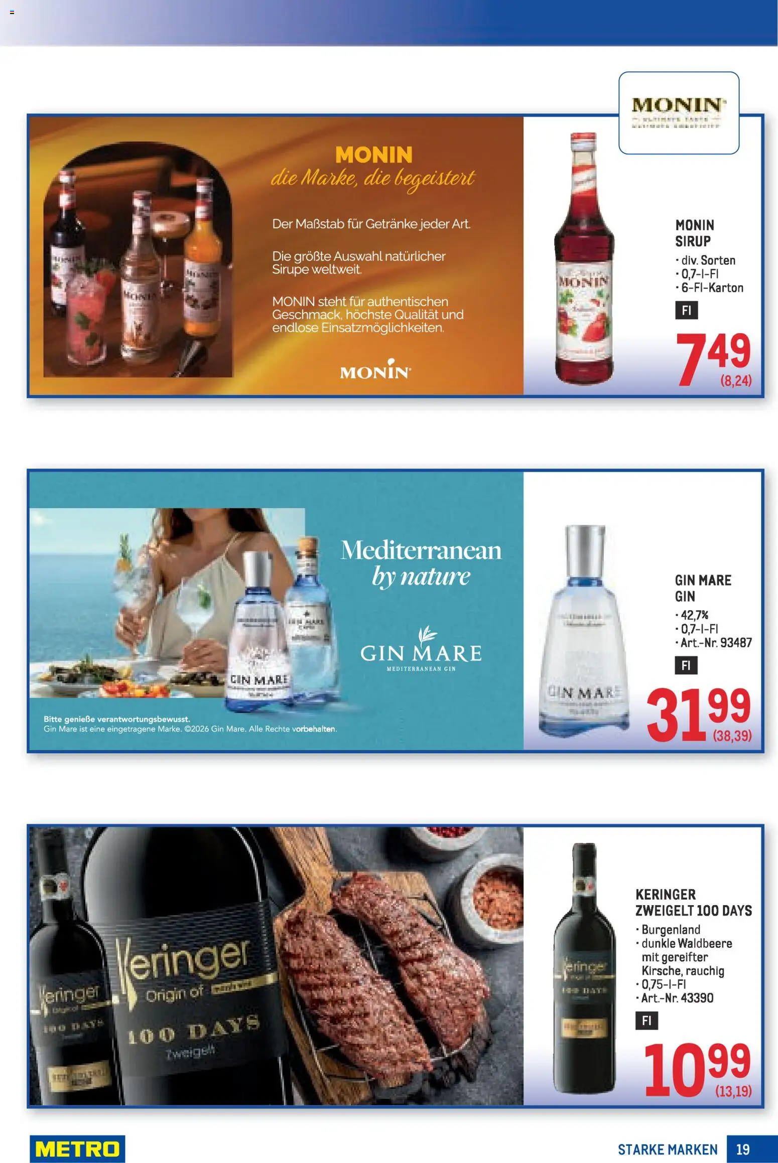 Metro Starke Marken gültig ab 19.02.2026 | Seite: 19 | Produkte: Gin