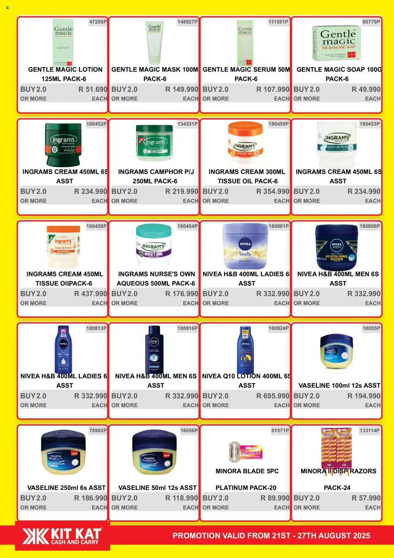 KIT KAT Cash & Carry Weekly Traders Special │ valid from 21.08.2025 | Page: 22 | Products: Tissue oil, Serum, Mask, Petroleum jelly