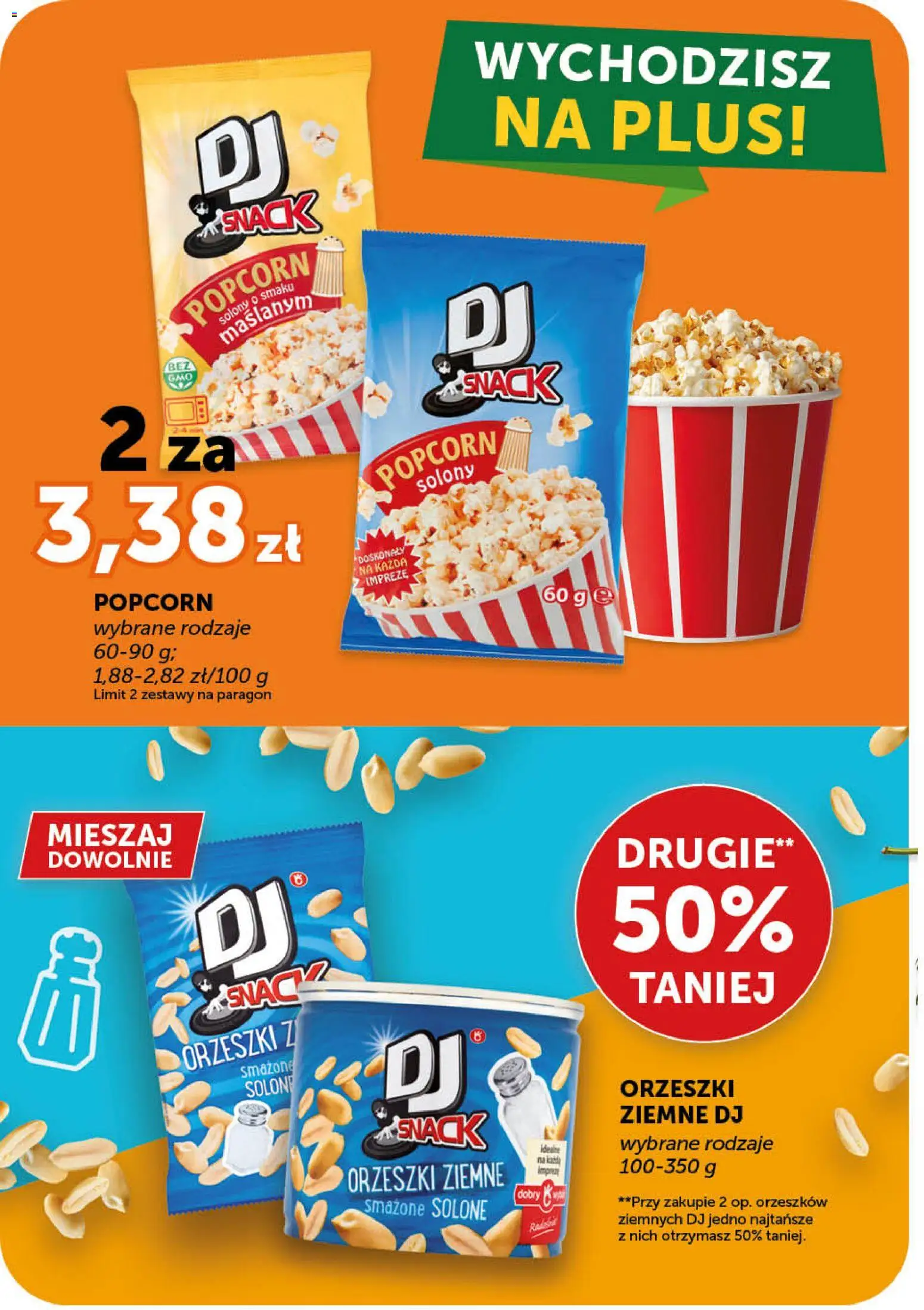Groszek gazetka - Minimarket od 09.04.2026 | Strona: 8 | Produkty: Orzeszki ziemne, Popcorn