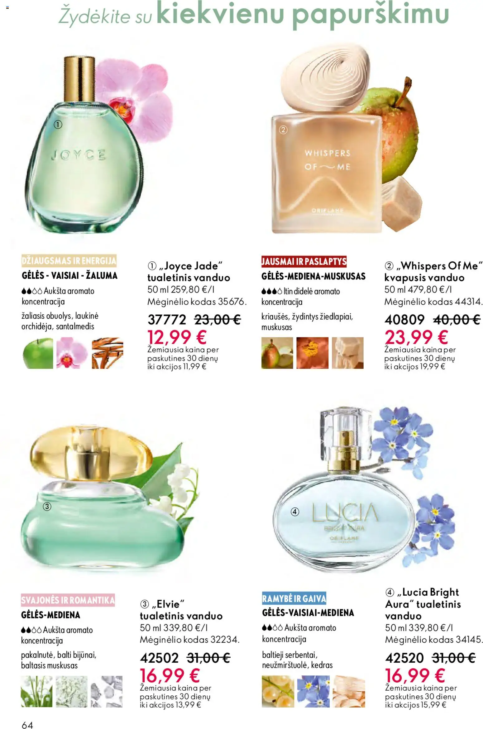 Oriflame akcijos nuo 01.04.2026 | Puslapis: 64 | Prekių: Kvapusis vanduo, Tualetinis vanduo