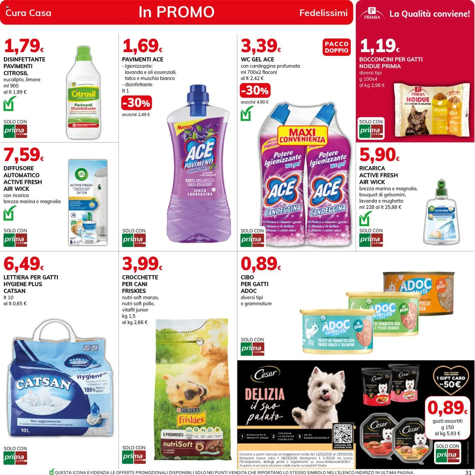 Volantino Basko del 27.01.2026 | Pagina: 31 | Prodotti: Pollo, Candeggina, Talco, Crocchette