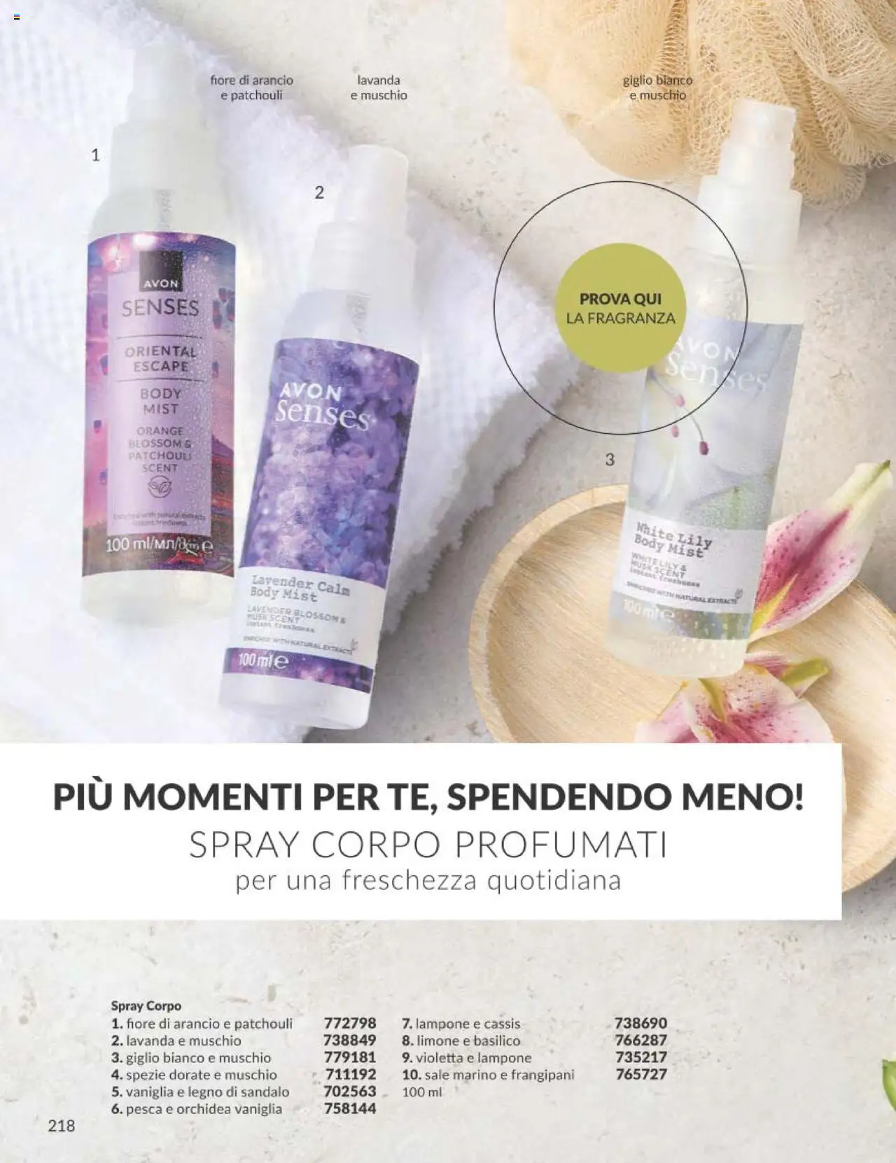 Volantino Avon del 01.10.2025 | Pagina: 218 | Prodotti: Sale, Limone, Lavanda, Fragranza