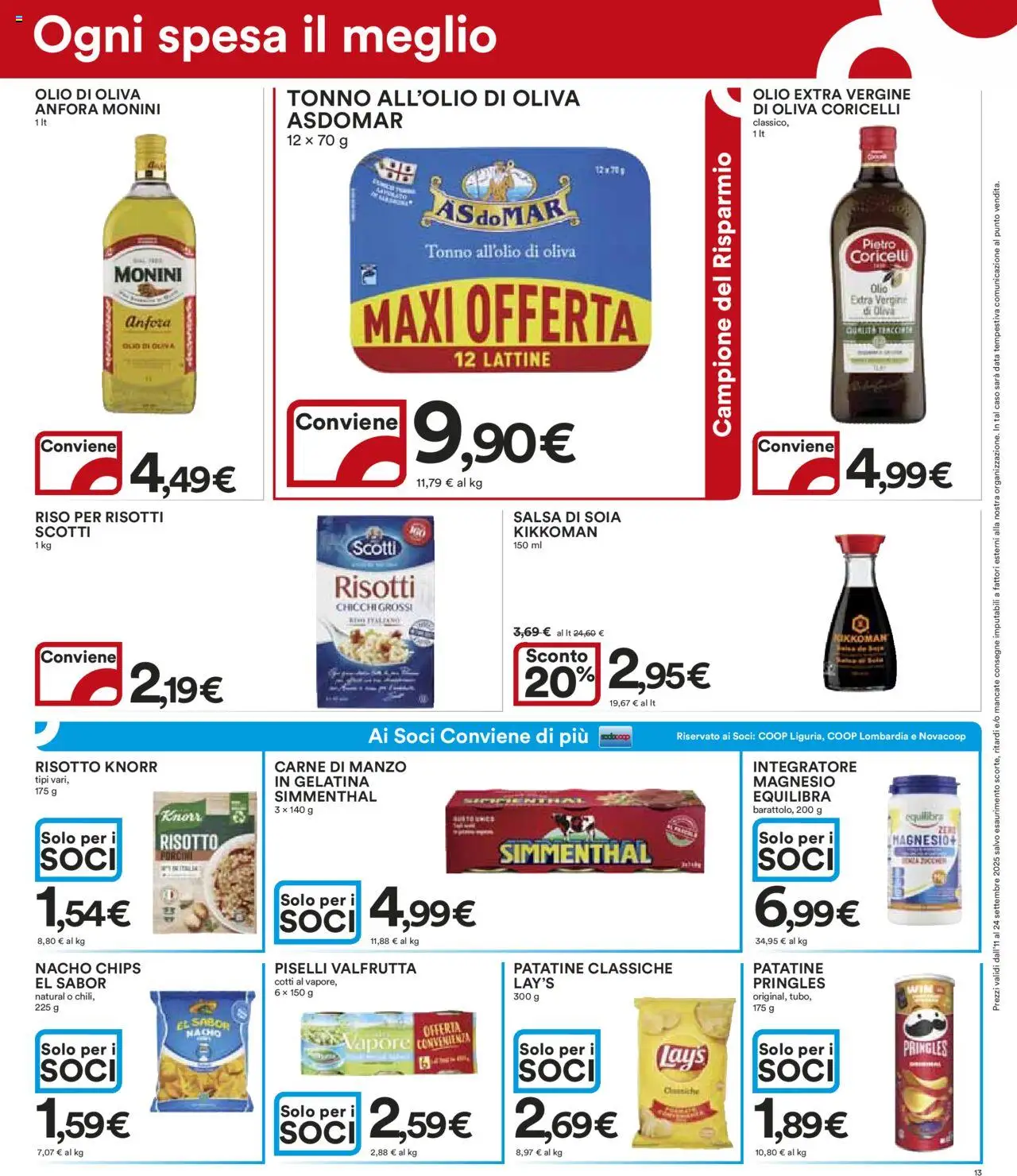 Volantino Ipercoop del 11.09.2025 | Pagina: 13 | Prodotti: Salsa, Data, Olio extra vergine, Olio di Oliva