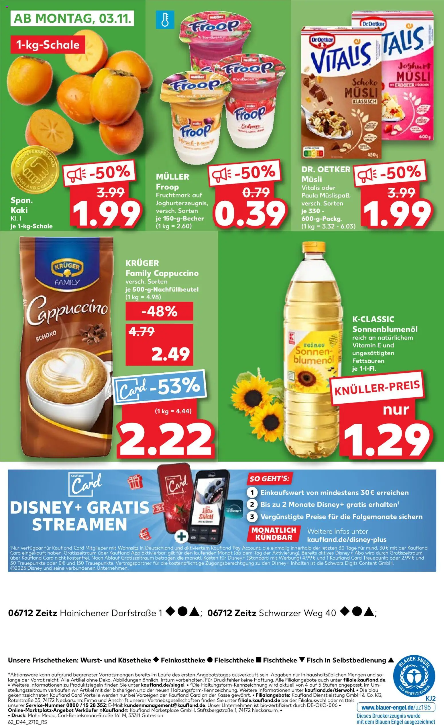Kaufland prospekt Zeitz	 – gültig ab 30.10.2025 | Seite: 62 | Produkte: Froop, Sonnenblumenol, Fisch, Kaki