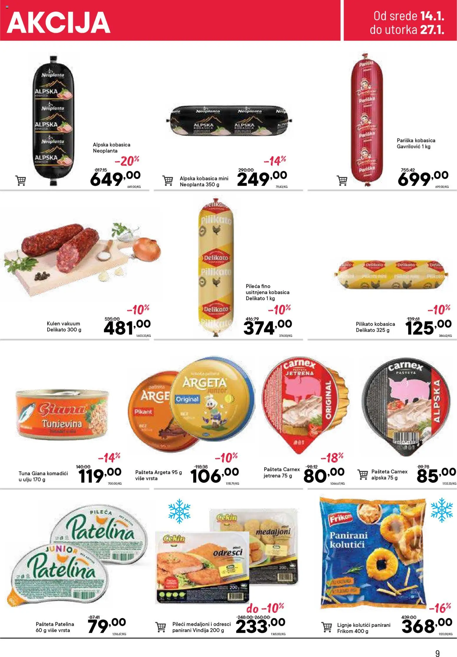 PerSu katalog - važi od 14.01.2026 | Strana: 9 | Proizvode: Kulen, Kobasica, Pašteta