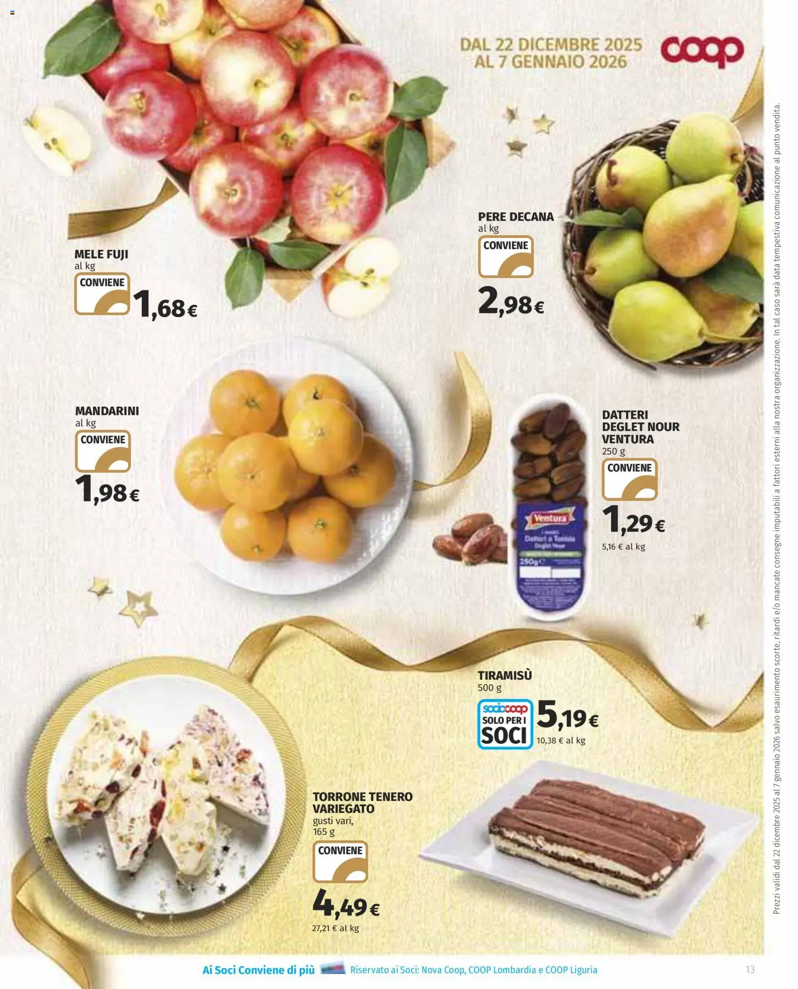 Volantino COOP del 22.12.2025 | Pagina: 13 | Prodotti: Mele, Mandarini, Data