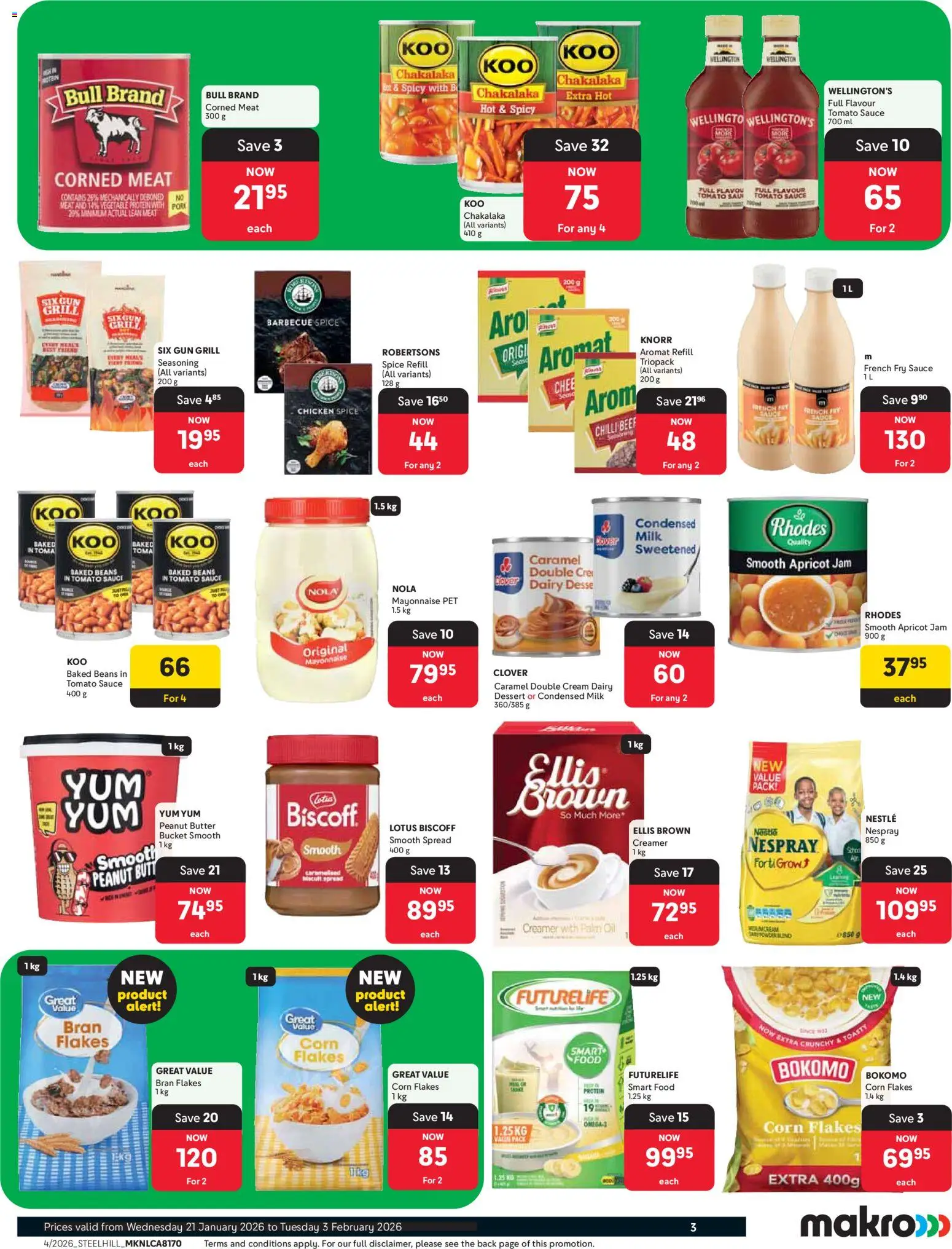 New Makro catalogue – valid from 21.01.2026 | Page: 3 | Products: Creamer, Tomato sauce, Flakes, Sauce