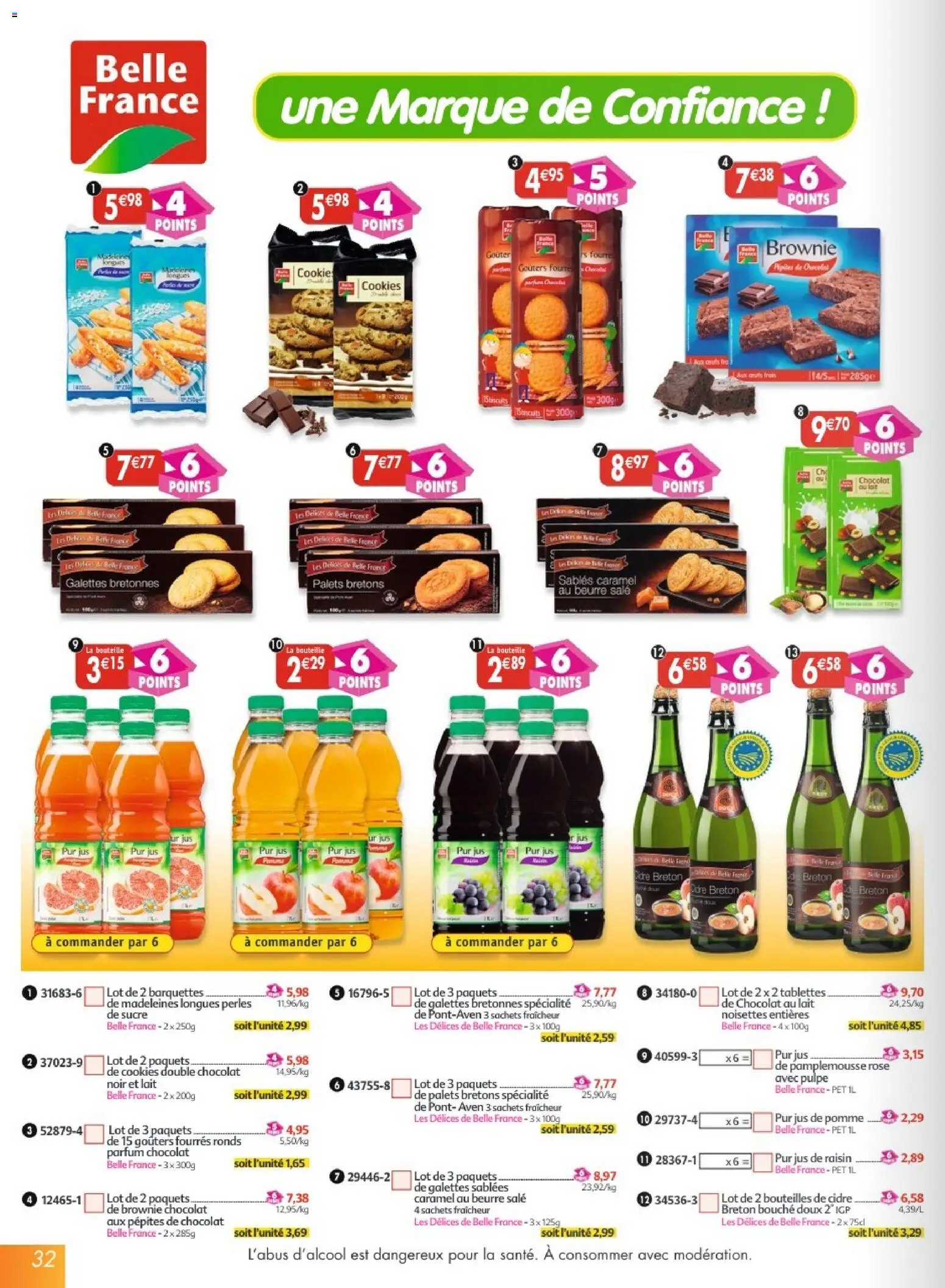 {H1} | Page: 32 | Produits: Pamplemousse, Pomme, Raisin, Jus de pomme