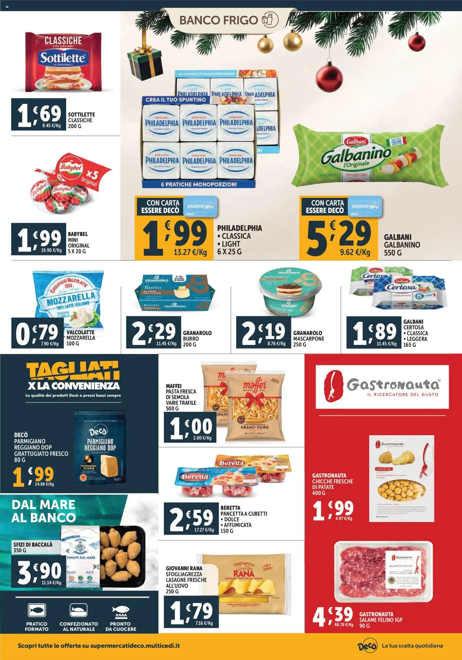 Volantino Decò del 02.12.2025 | Pagina: 12 | Prodotti: Mozzarella, Burro, Pasta, Mascarpone