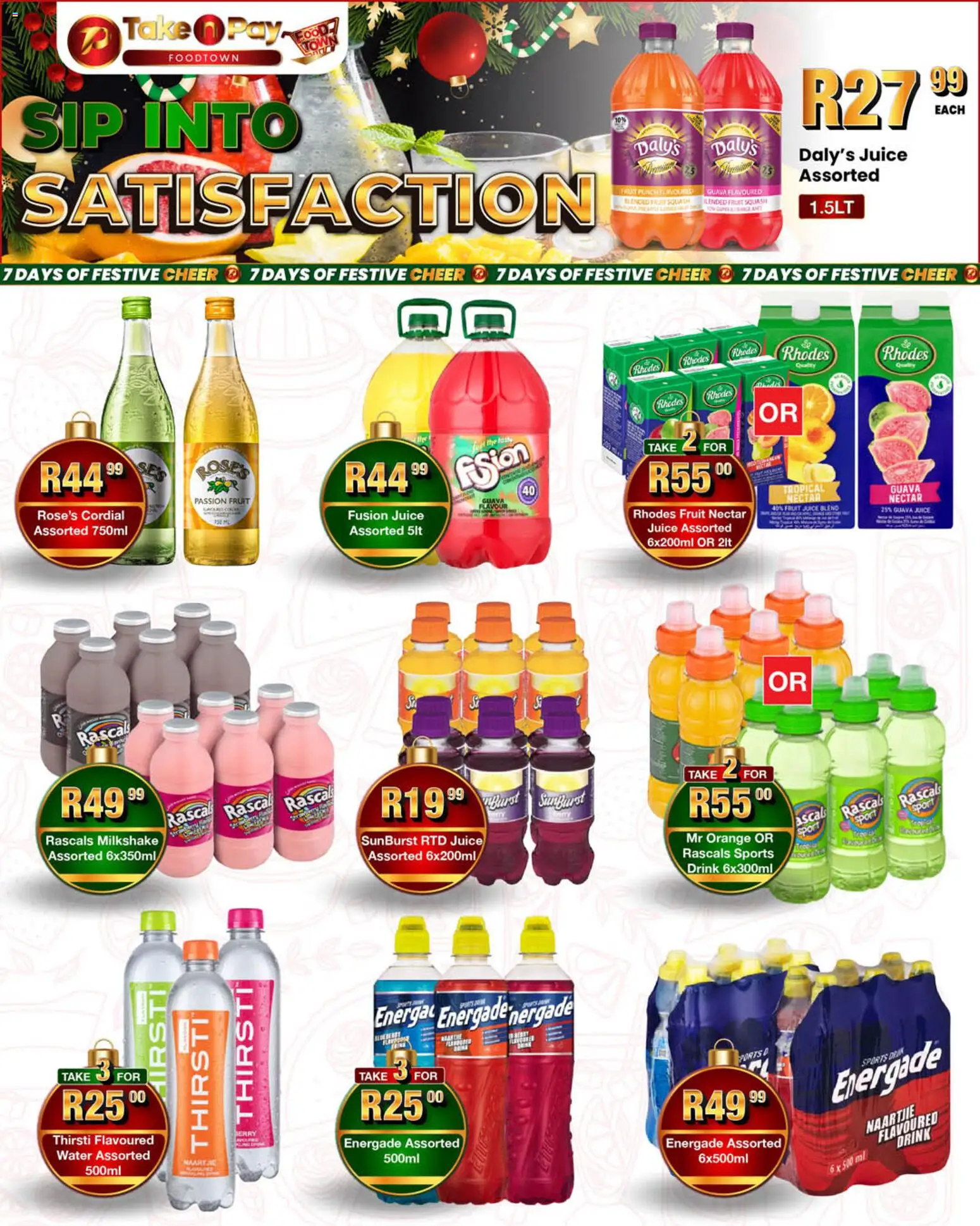 New Take n Pay catalogue – valid from 18.12.2025 | Page: 12 | Products: Squash, Juice, Water, Fruit