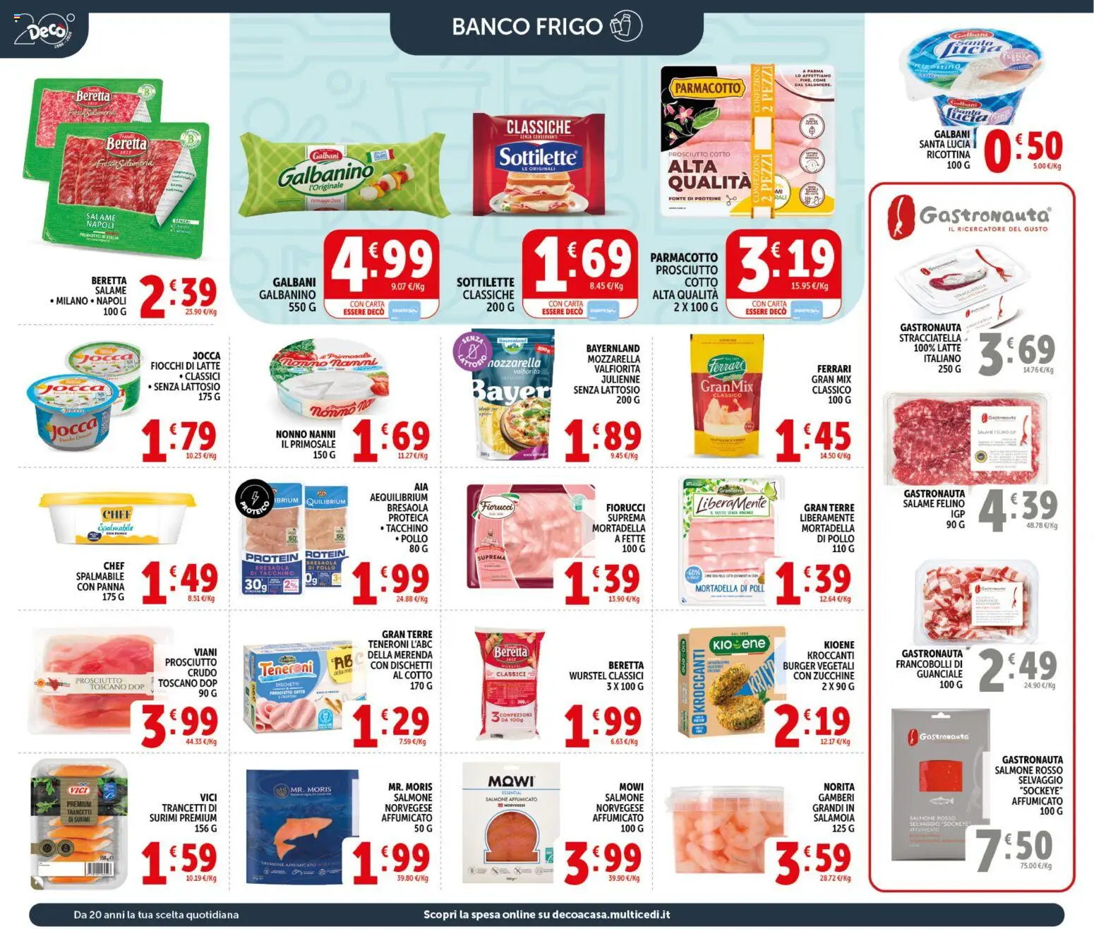 Volantino Decò del 21.04.2026 | Pagina: 10 | Prodotti: Salmone, Wurstel, Mortadella, Zucchine