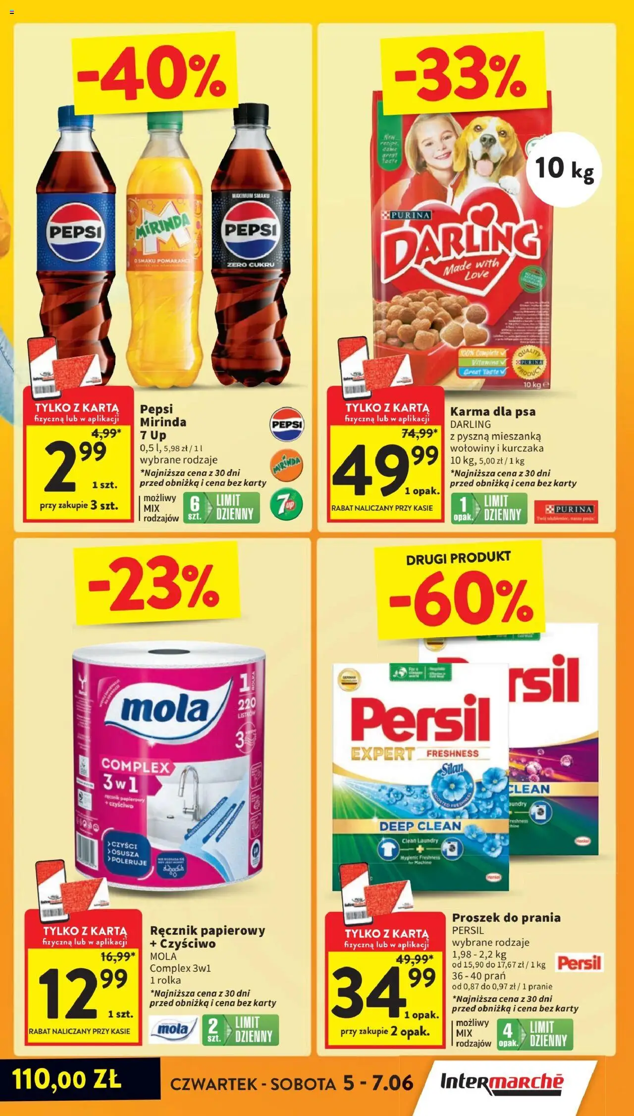 Intermarche Gazetka od 05.06.2025 | Strona: 3 | Produkty: Karta, Pepsi, Detergent, Proszek do prania Persil