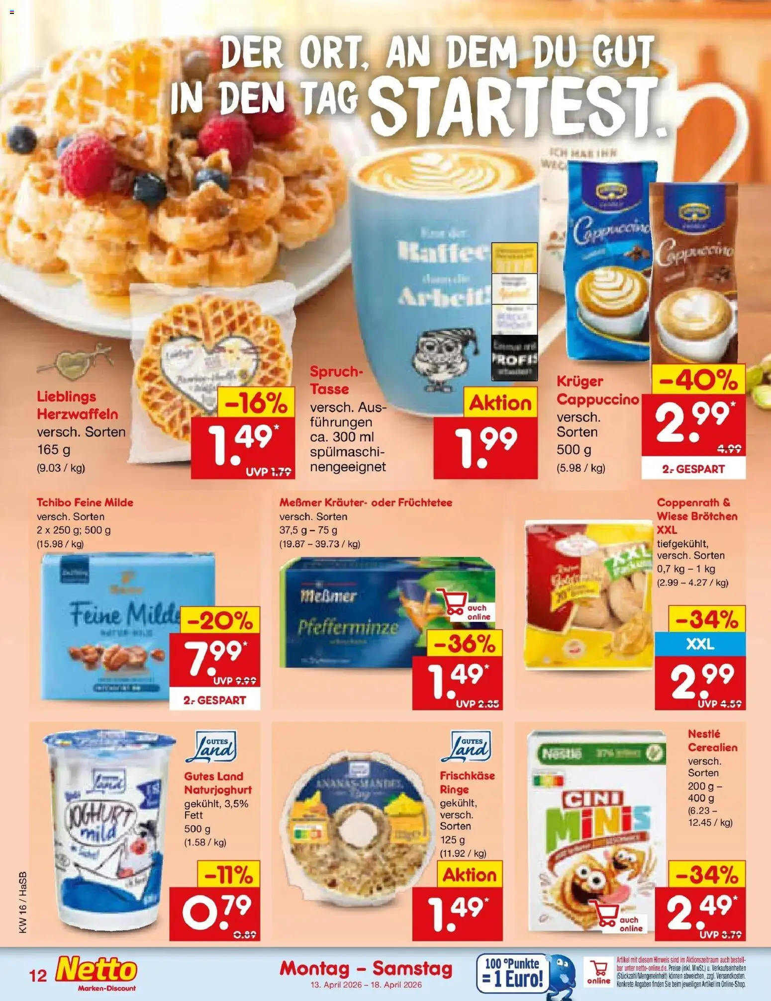 Netto Marken-Discount Prospekt Wuppertal	 – gültig ab 13.04.2026 | Seite: 14 | Produkte: Kaffee, Messmer, Frischkase