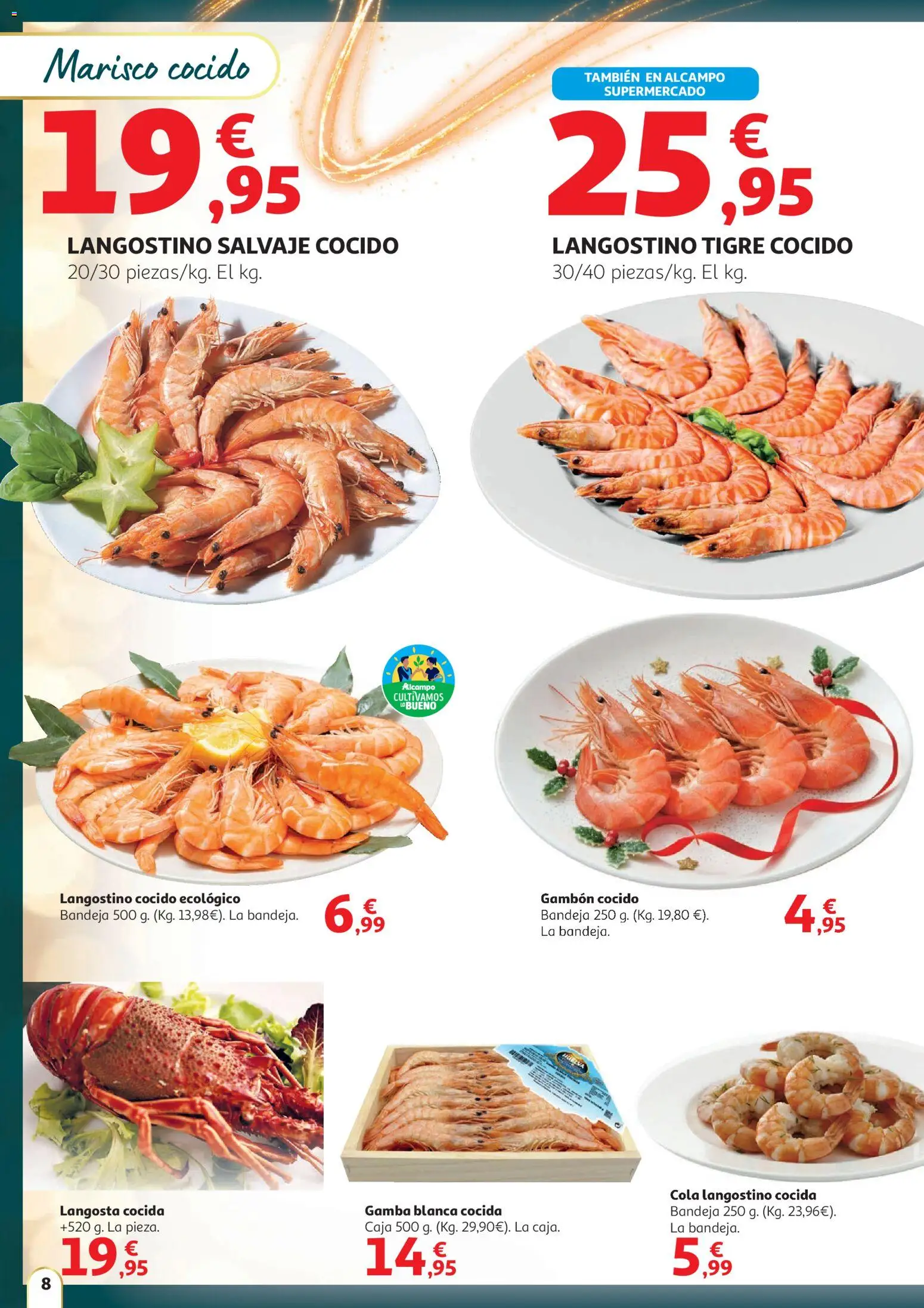 Alcampo - Hg Madrid │ válido desde el 11.12.2025 | Página: 8 | Productos: Bandeja, Caja, Langostino, Gamba