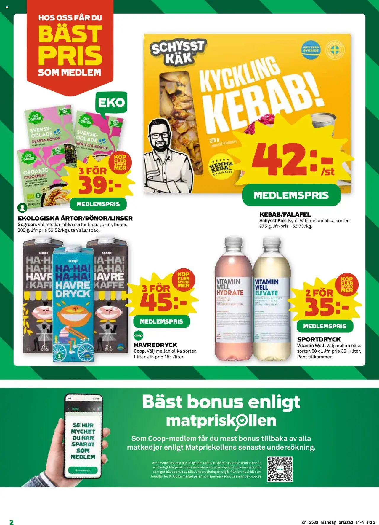 Coop reklamblad aktuell från 11.08.2025 | Sida: 2 | Produkter: Svarta bönor, Havredryck, Kaffe, Bönor