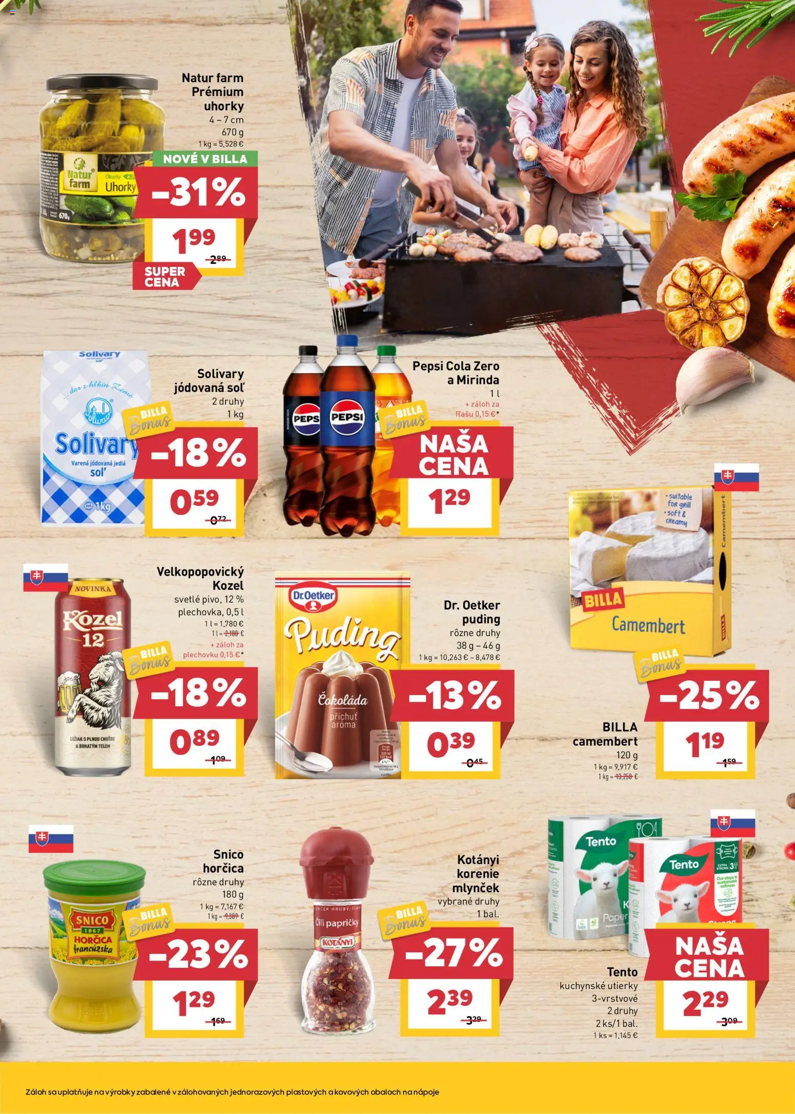 Nové Billa akcie – leták je platný od 30.03.2026 | Strana: 29 | Produkty: Pepsi, Mirinda, Cola, Mlynček