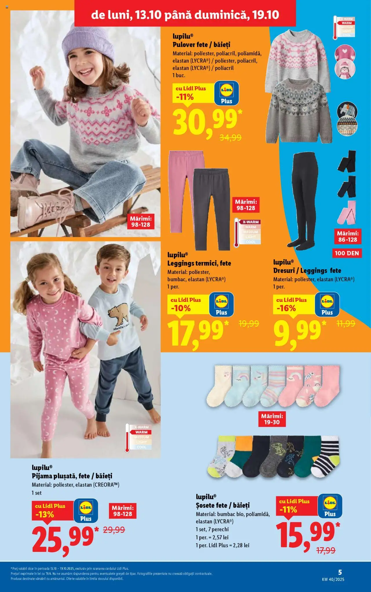 Noul catalog Lidl – valabil de la 13.10.2025 | Pagină: 5 | Produse: Pulover, Șosete