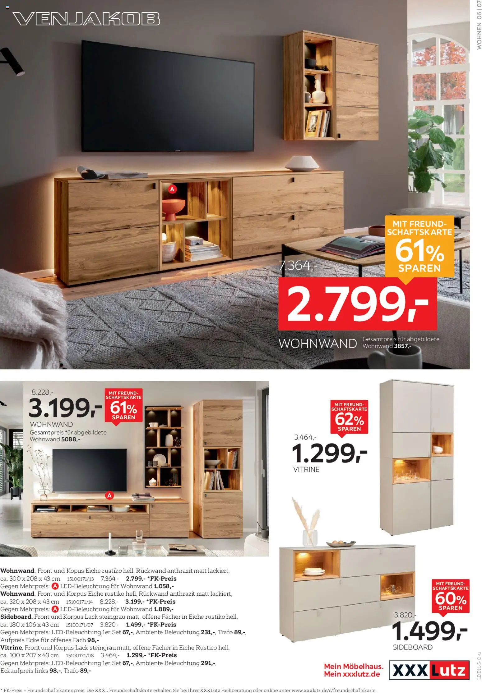 XXXL Lutz VENJAKOB Spezial – gültig ab 02.11.2025 | Seite: 7 | Produkte: Sideboard, Wohnwand, Vitrine