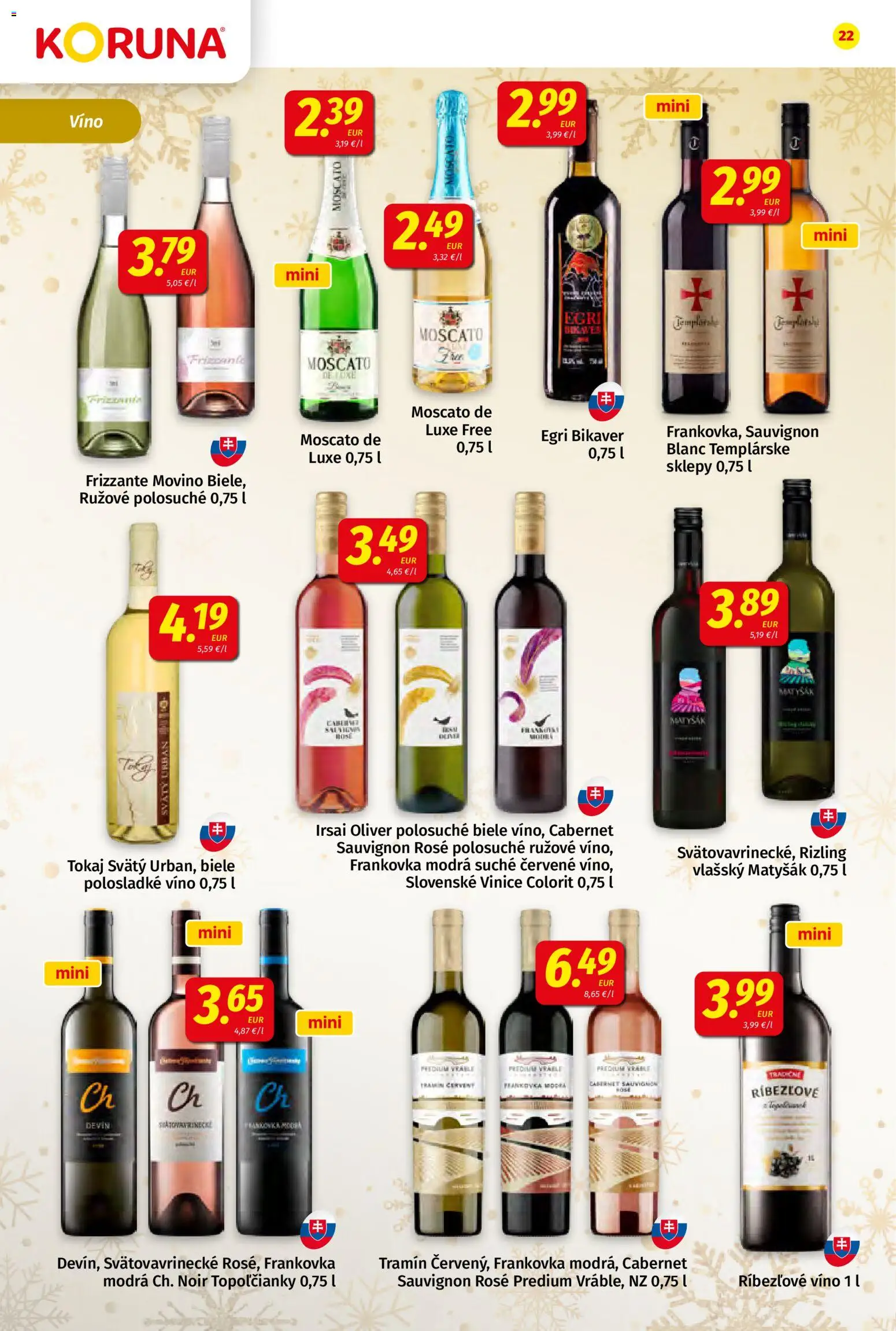 Nové Koruna akcie – leták je platný od 19.12.2025 | Strana: 22 | Produkty: Víno, Ríbezľové víno