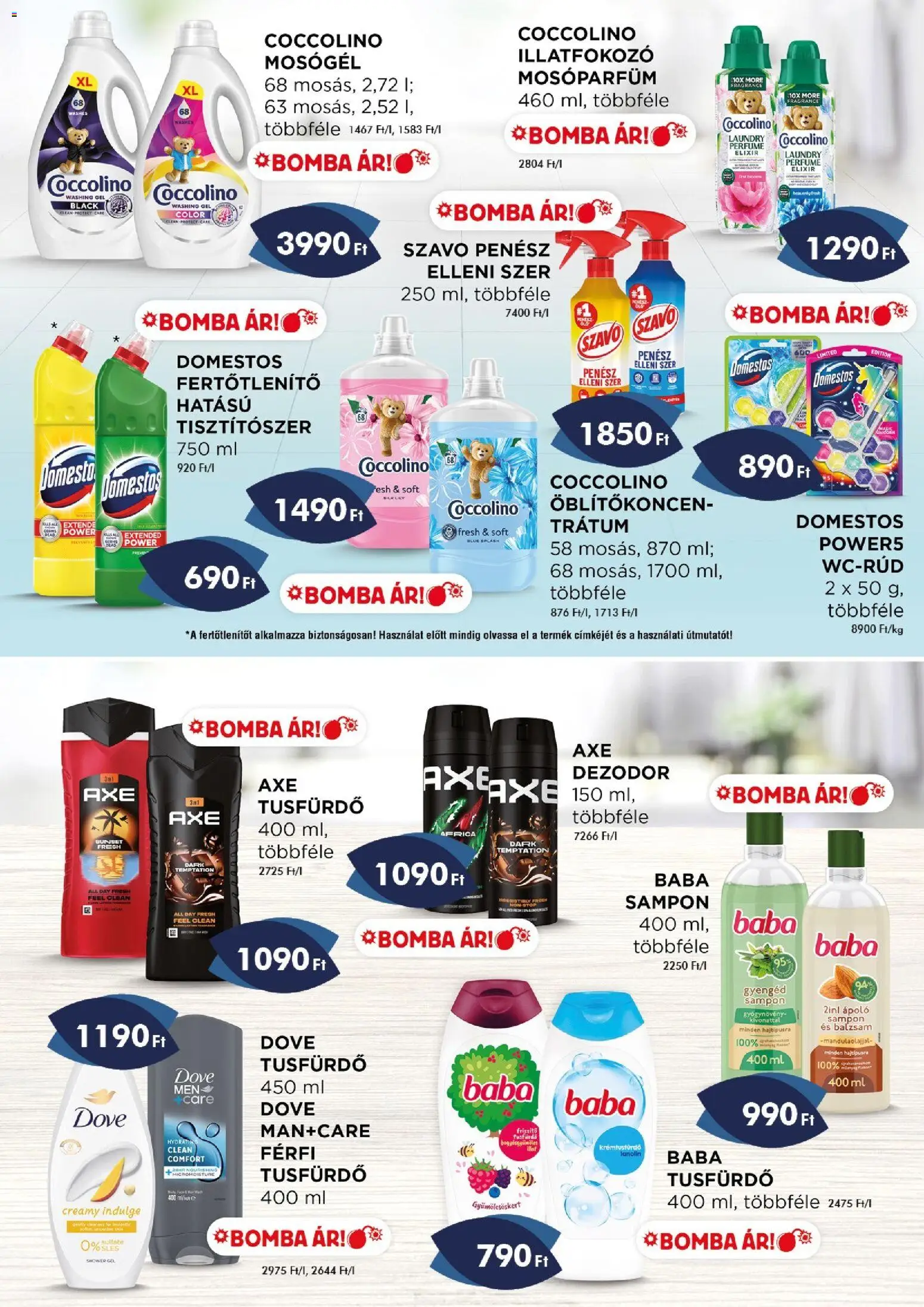 Azur akciós ujság - amely érvényes a következő dátumtól: 08.01.2026 | Oldal: 4 | Termékek: Coccolino, Mosógél, Szavó, Dezodor