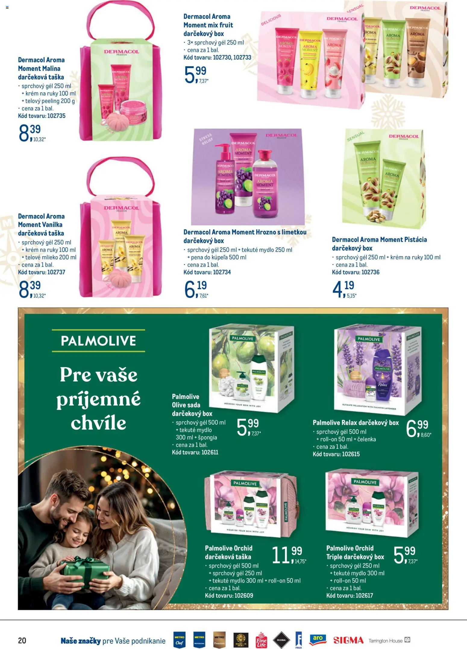 Nové Metro akcie – leták je platný od 19.11.2025 | Strana: 20 | Produkty: Telové mlieko, Sprchový gél, Krém, Taška
