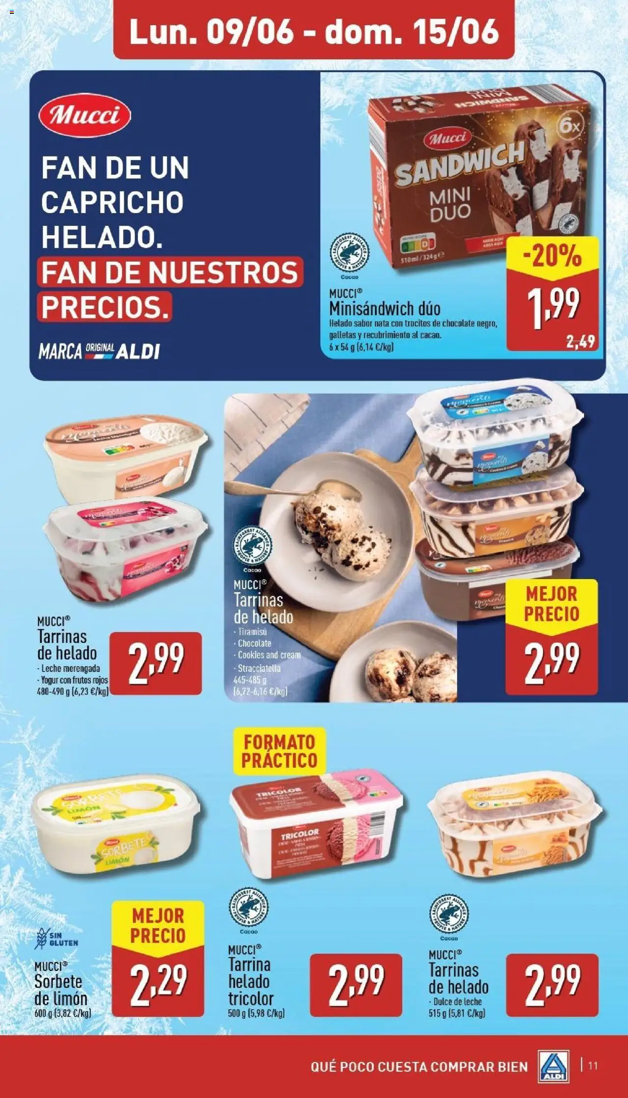 Aldi folleto Península │ válido desde el 09.06.2025 | Página: 11 | Productos: Leche, Chocolate, Galletas, Φρυγανιές σικάλεως