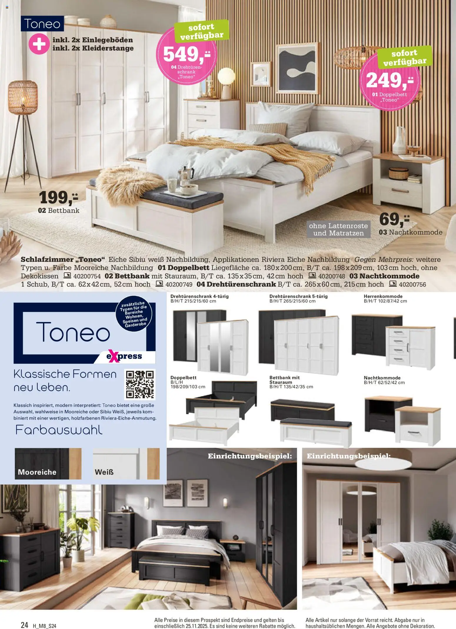 Höffner Prospekt 	 – gültig ab 12.11.2025 | Seite: 24 | Produkte: Drehtürenschrank, Doppelbett, Schrank