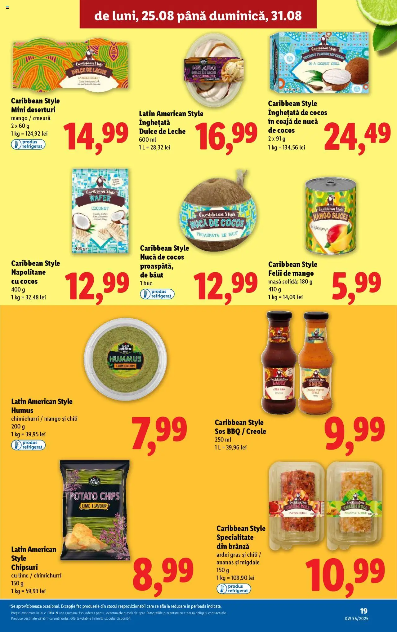 Catalog Lidl – valabil de la 25.08.2025 | Pagină: 19 | Produse: Delgeç, Zmeură, Napolitane, Sos