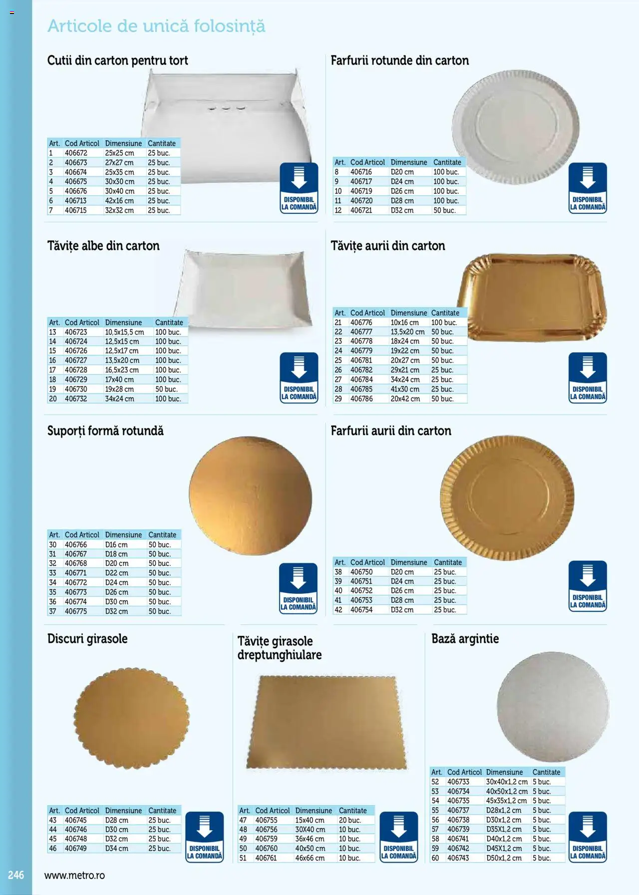 Noul catalog Metro – valabil de la 17.09.2025 | Pagină: 246 | Produse: Tort