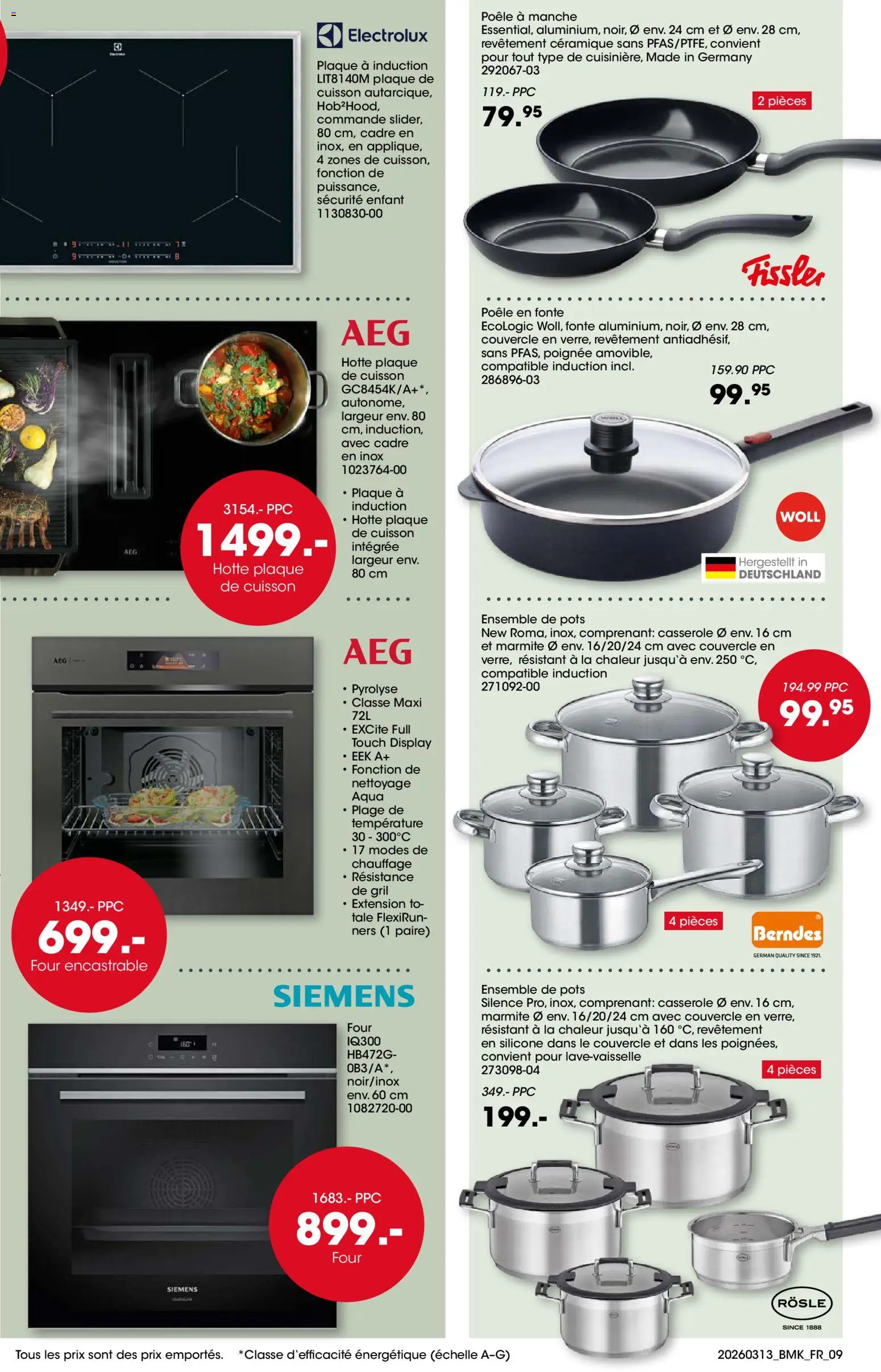 {H1} | Page: 9 | Produits: Plaque a induction, Four, Gril, Cadre