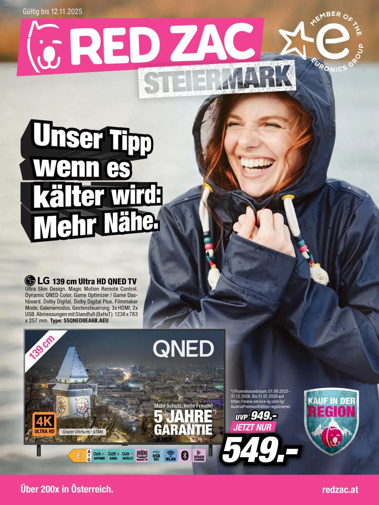 RED ZAC Steiermark gültig ab 27.10.2025 | Seite: 1 | Produkte: TV, Kabel, Satellit