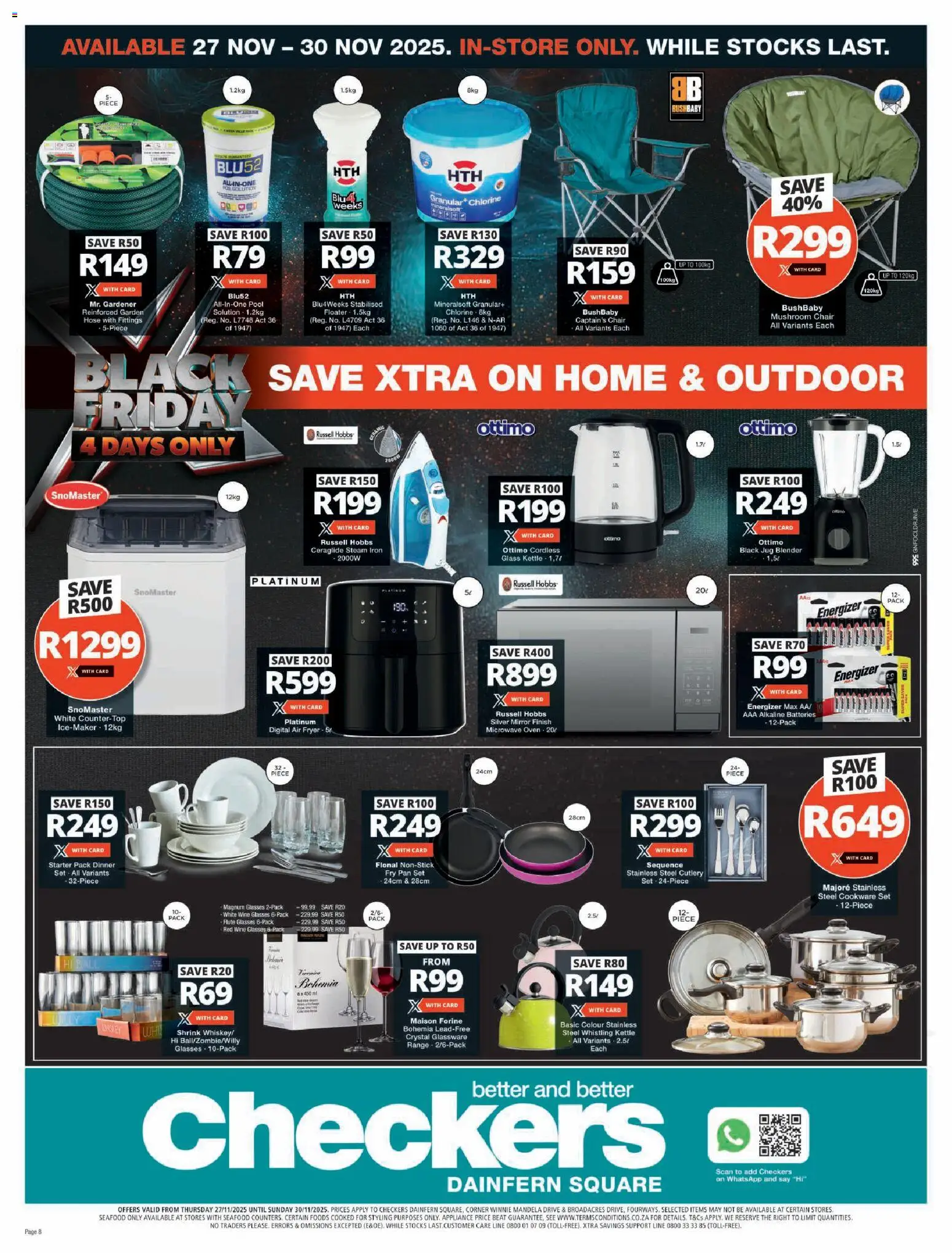 New Checkers catalogue – valid from 27.11.2025 | Page: 8 | Products: Mirror, Blender, Wine, Cookware