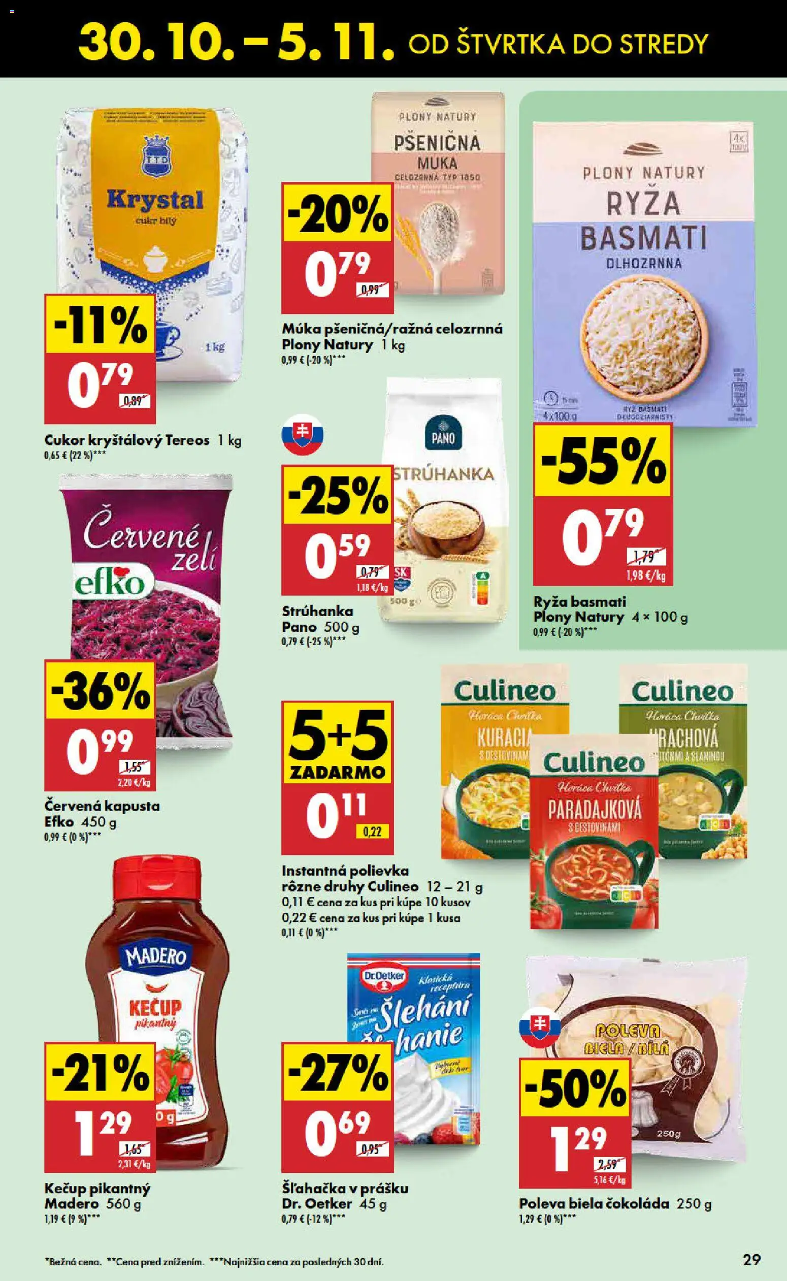 Nové Biedronka akcie – leták je platný od 30.10.2025 | Strana: 29 | Produkty: Kapusta, Pšeničná múka, Čokoláda, Múka