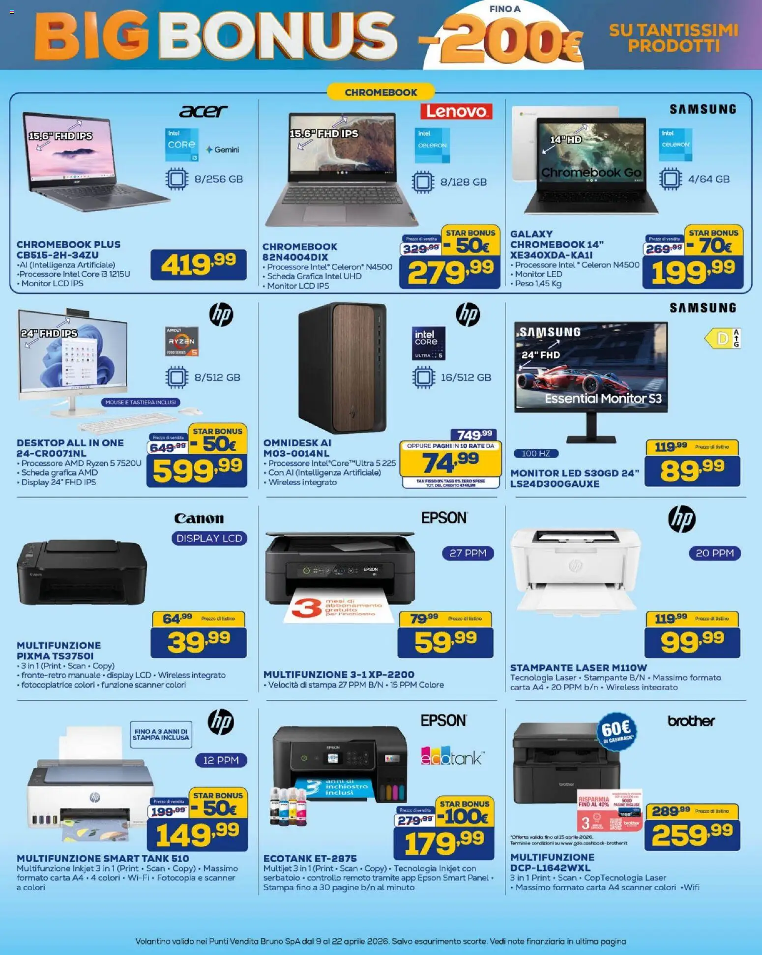 Volantino BRUNO del 09.04.2026 | Pagina: 17 | Prodotti: Monitor, Mouse, Stampa, Samsung