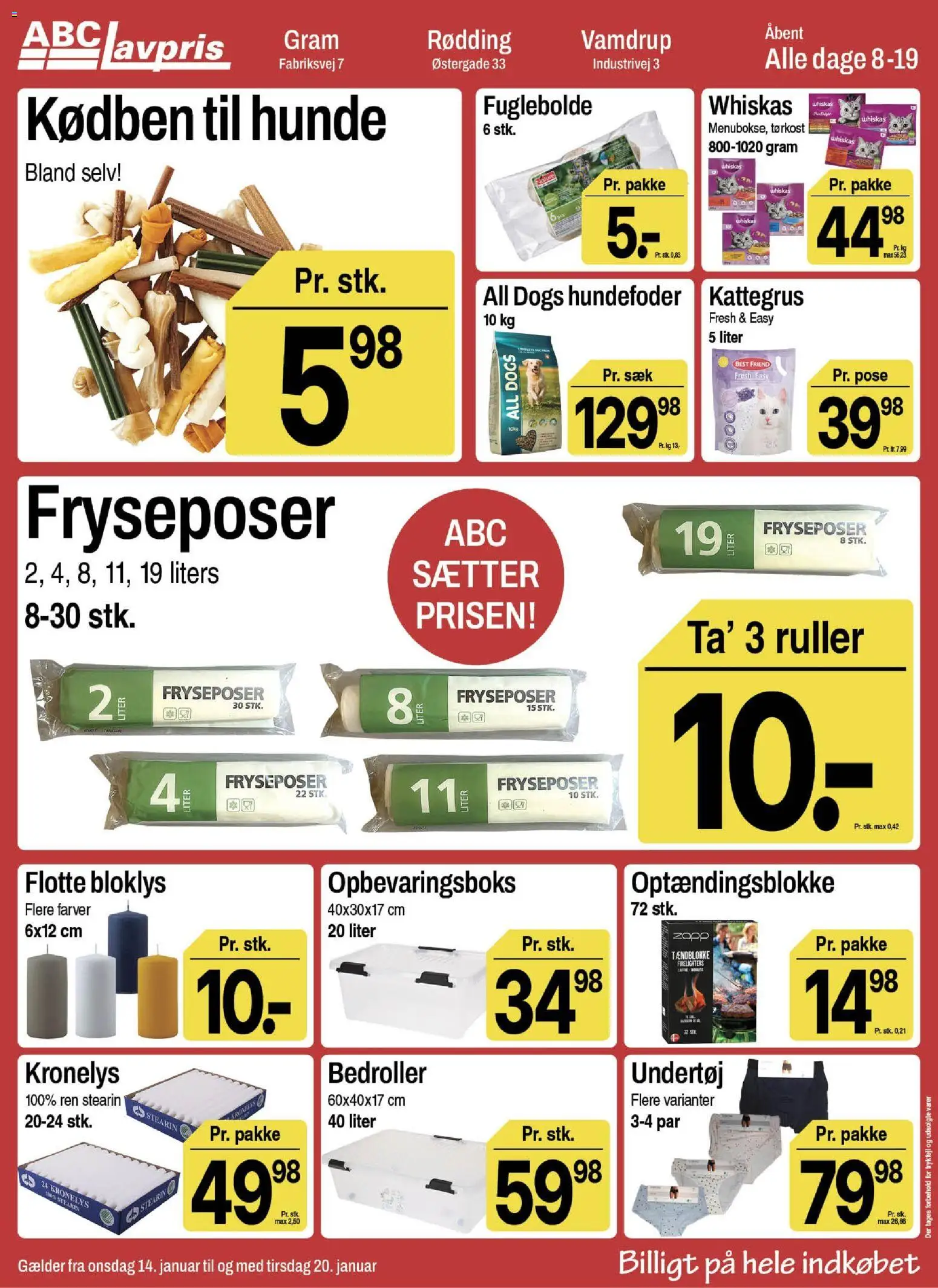 Abc Lavpris tilbudsavis – gyldig fra 14.01.2026 | Side: 9 | Produkter: Undertøj, Hundefoder