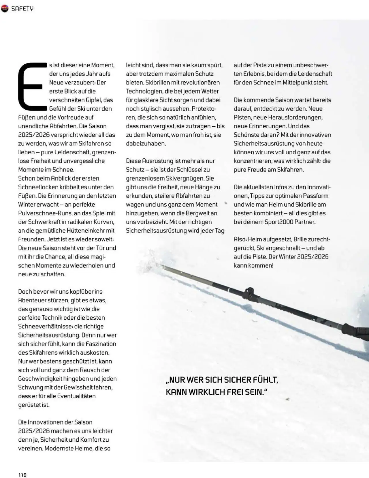 Sport2000 Prospekt Home of Schnee erleben – gültig ab 23.09.2025 | Seite: 116 | Produkte: Spiel, Tür, Ski, Brille