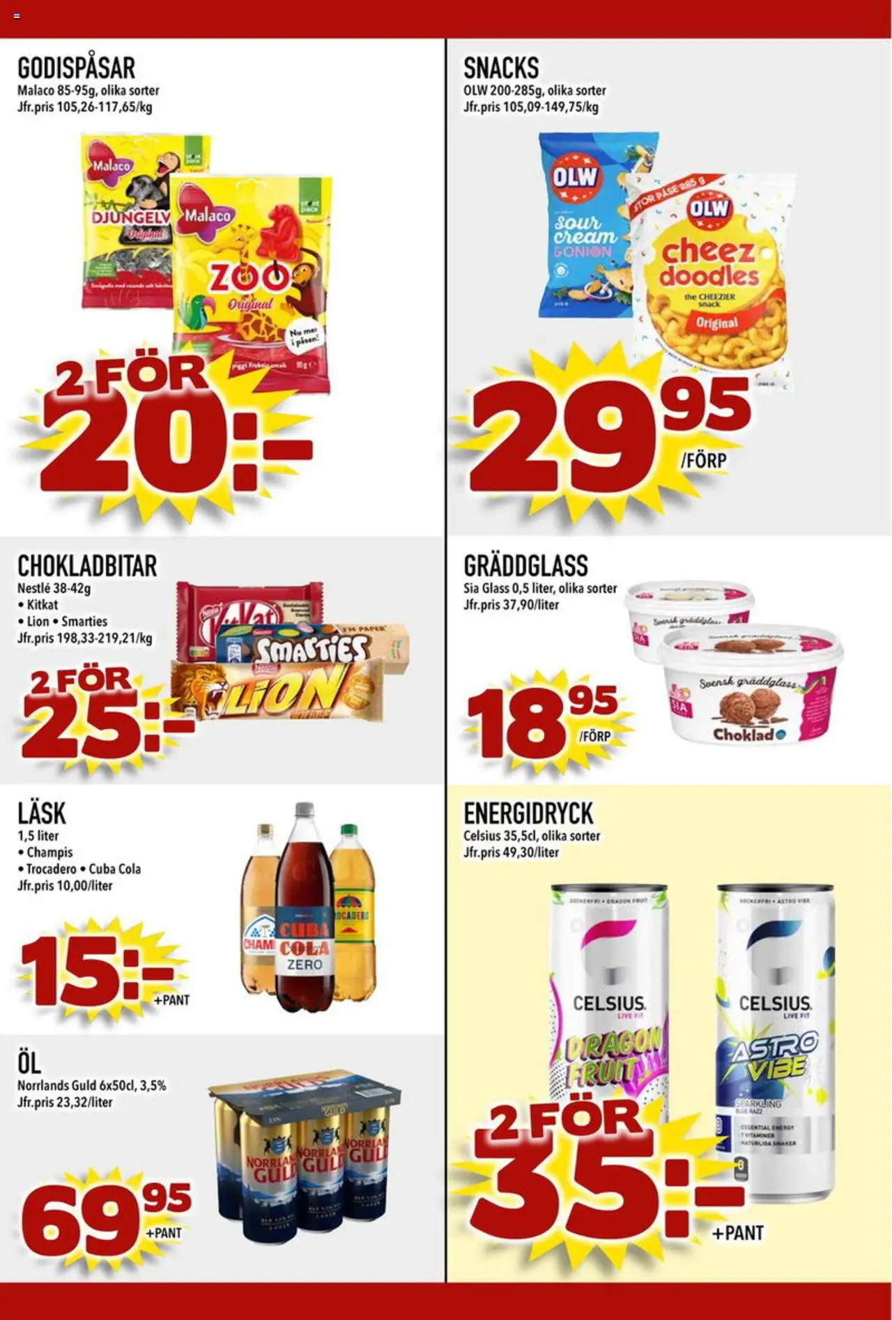 Din Mat reklamblad aktuell från 04.08.2025 | Sida: 7 | Produkter: Energidryck, Glass
