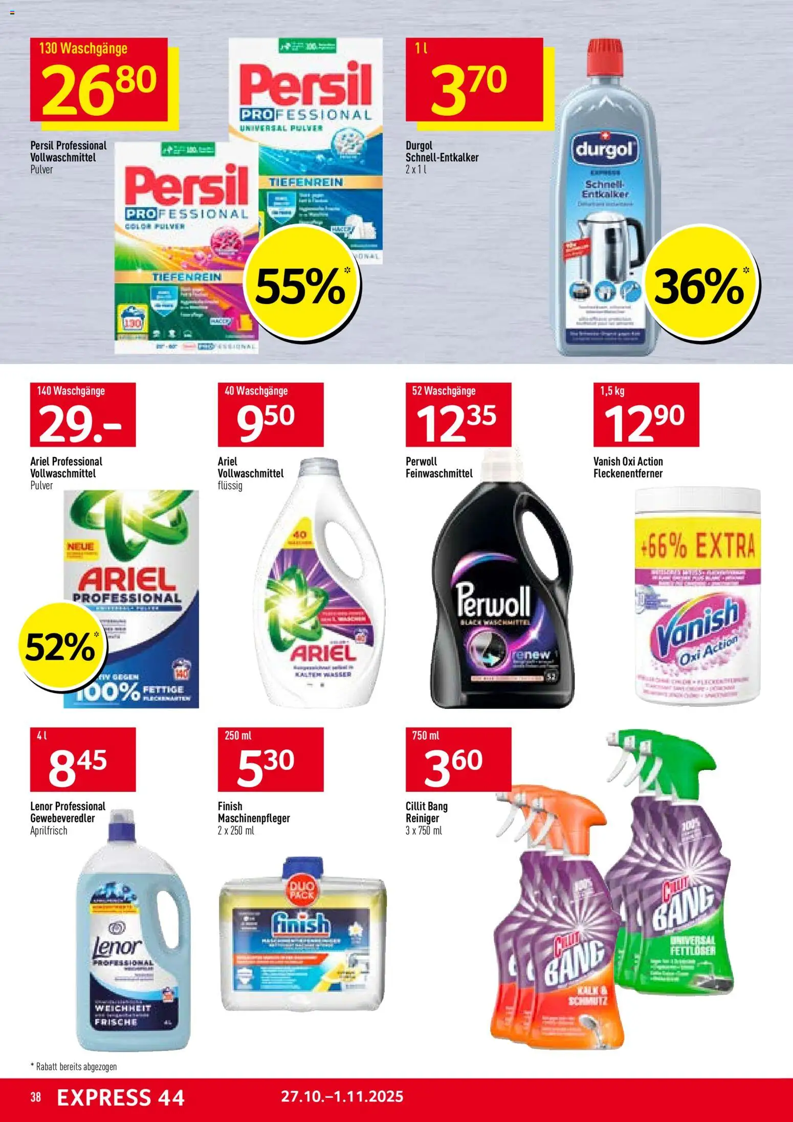 Prodega Aktionen – gültig ab 27.10.2025 | Seite: 38 | Produkte: Pulver, Fleckenentferner