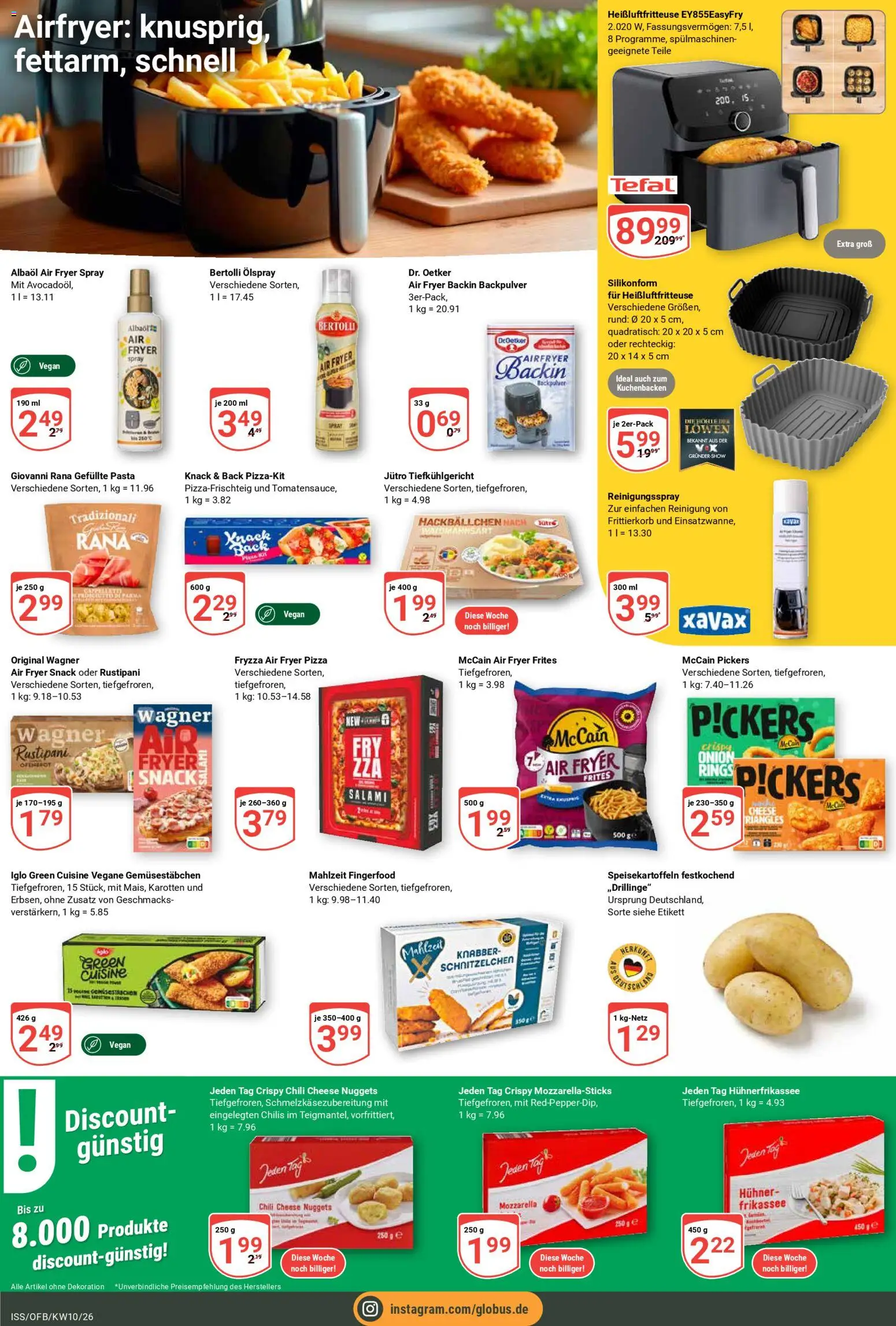 Globus Prospekt – gültig ab 02.03.2026 | Seite: 14 | Produkte: McCain, Pasta, Pizza, Heißluftfritteuse